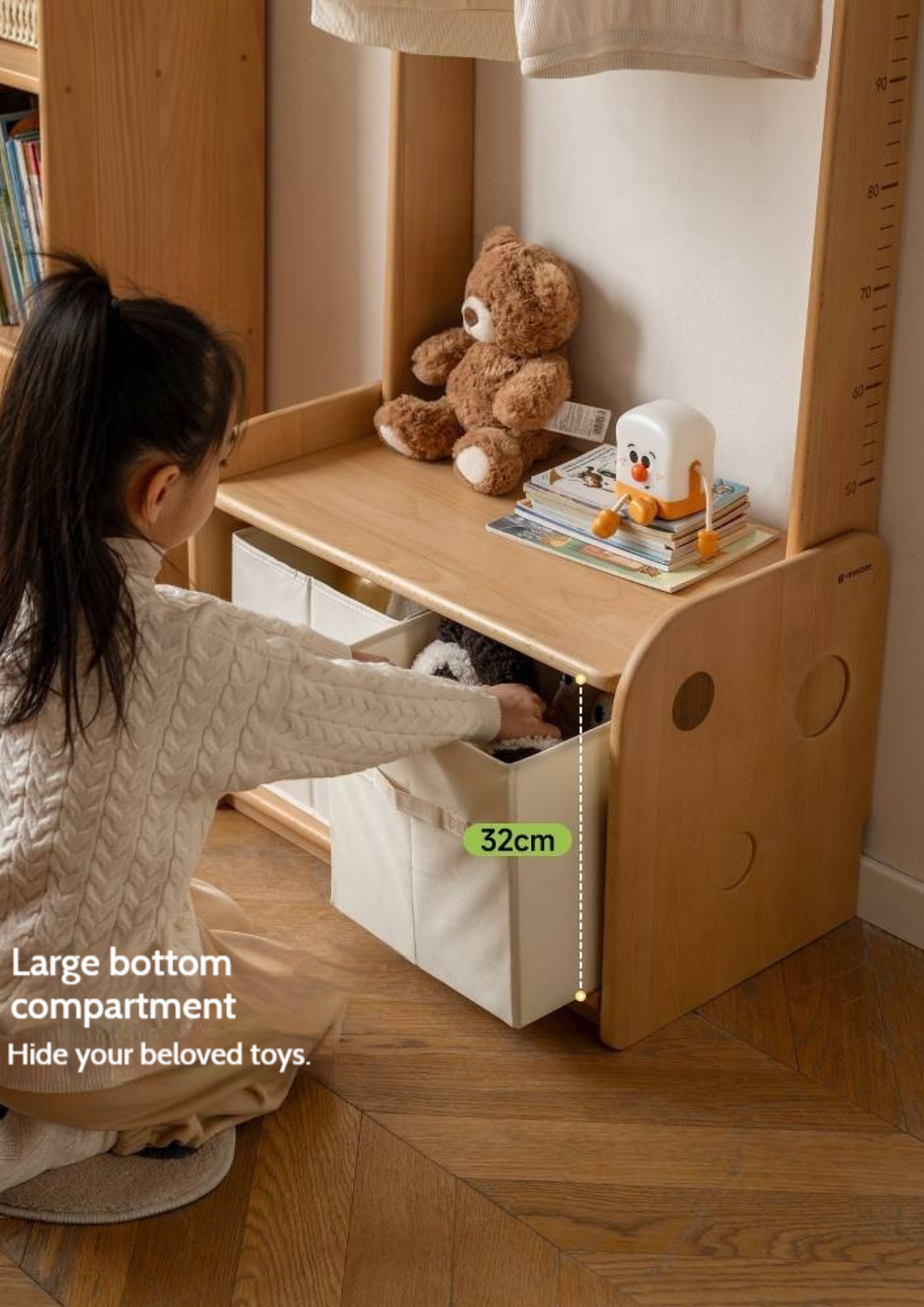 Beech, Solid Rubberwood Children's Clothing Rack