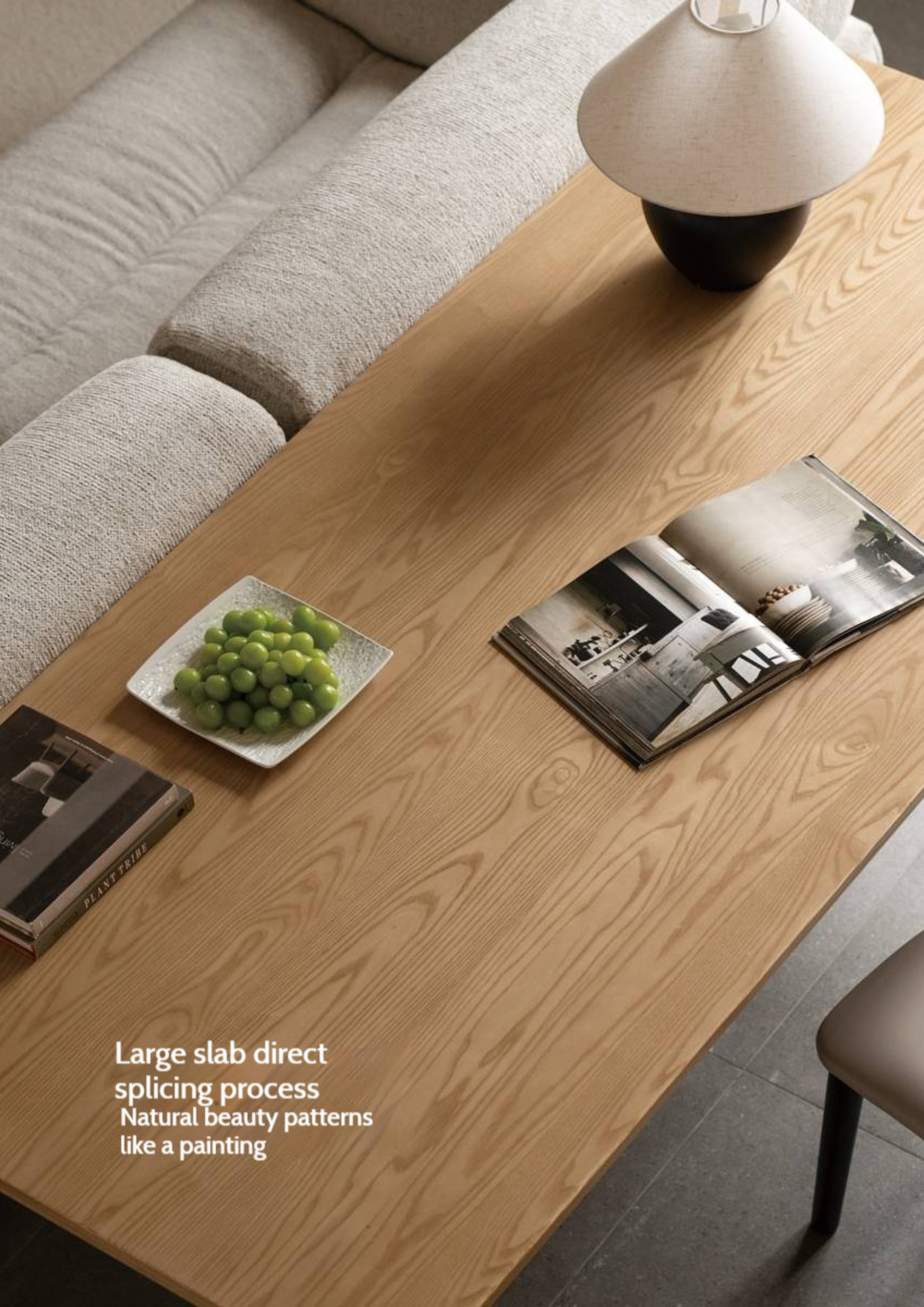 Ash Solid Wood Modern Log Style Dining Table