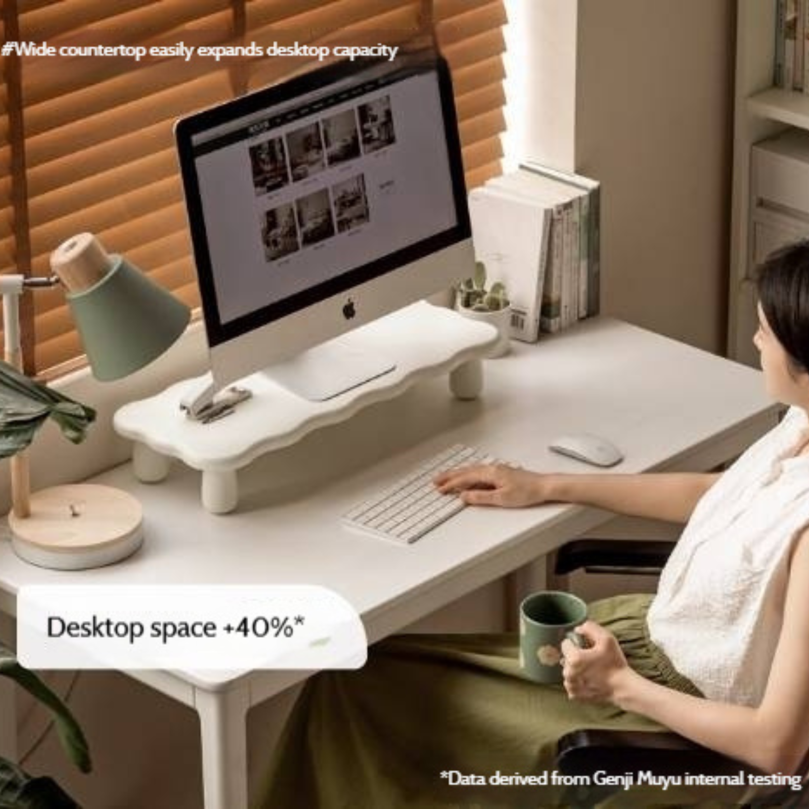 Tulipwood Solid Wood Computer Desktop, Storage Rack