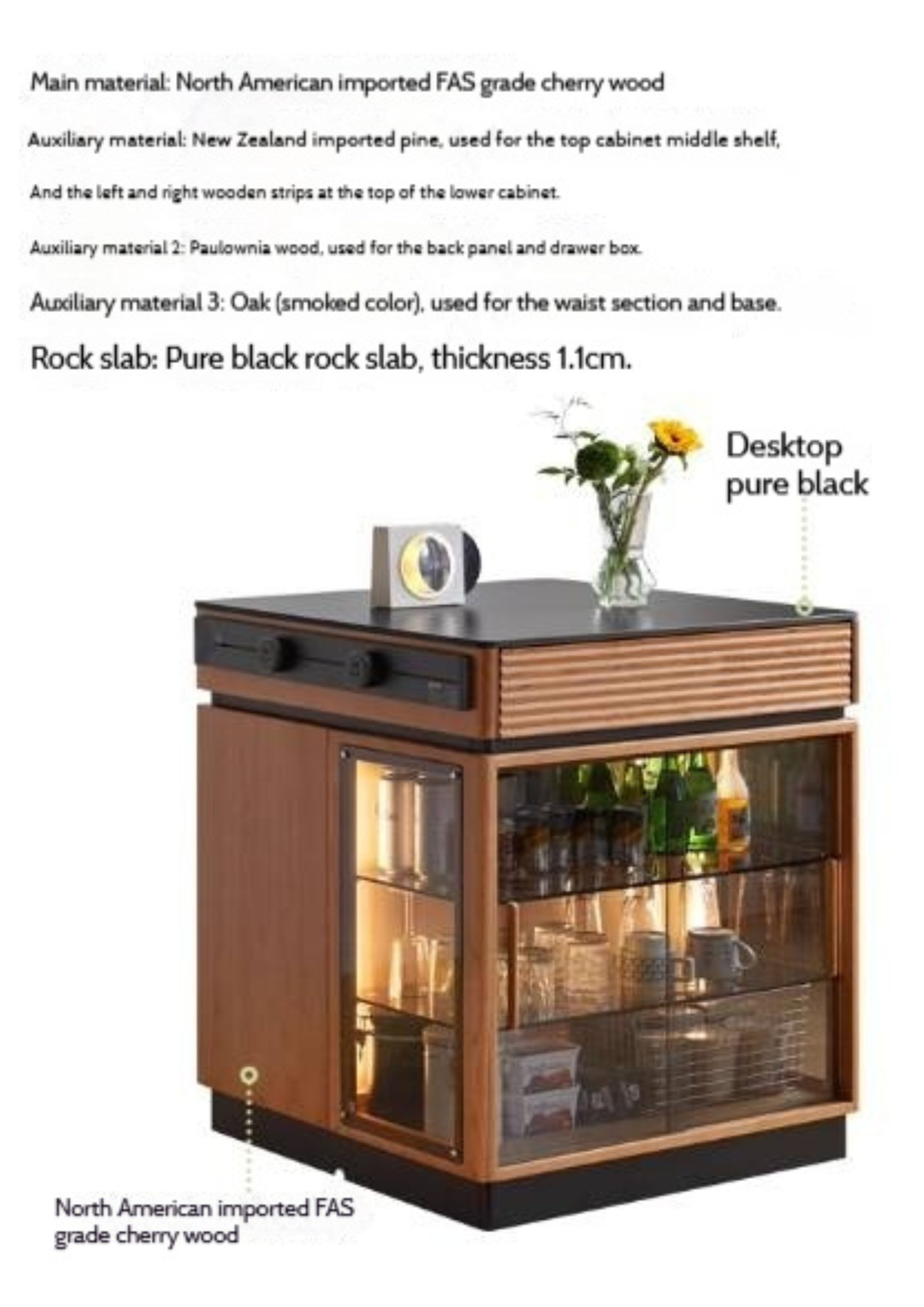 Cherry Solid Wood Retro Island Table