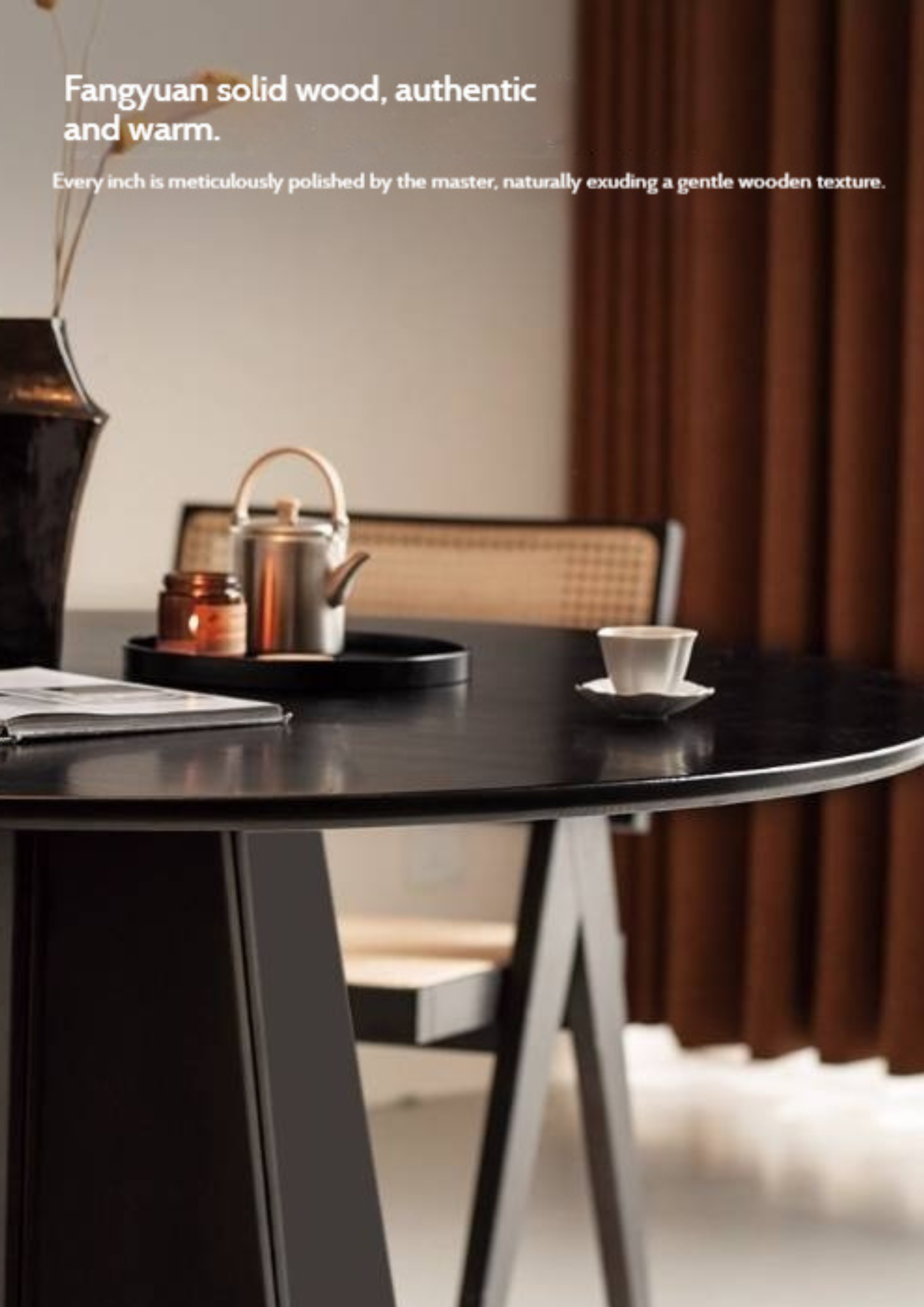 Ash Solid Wood Modern Minimalist Style Dining Table