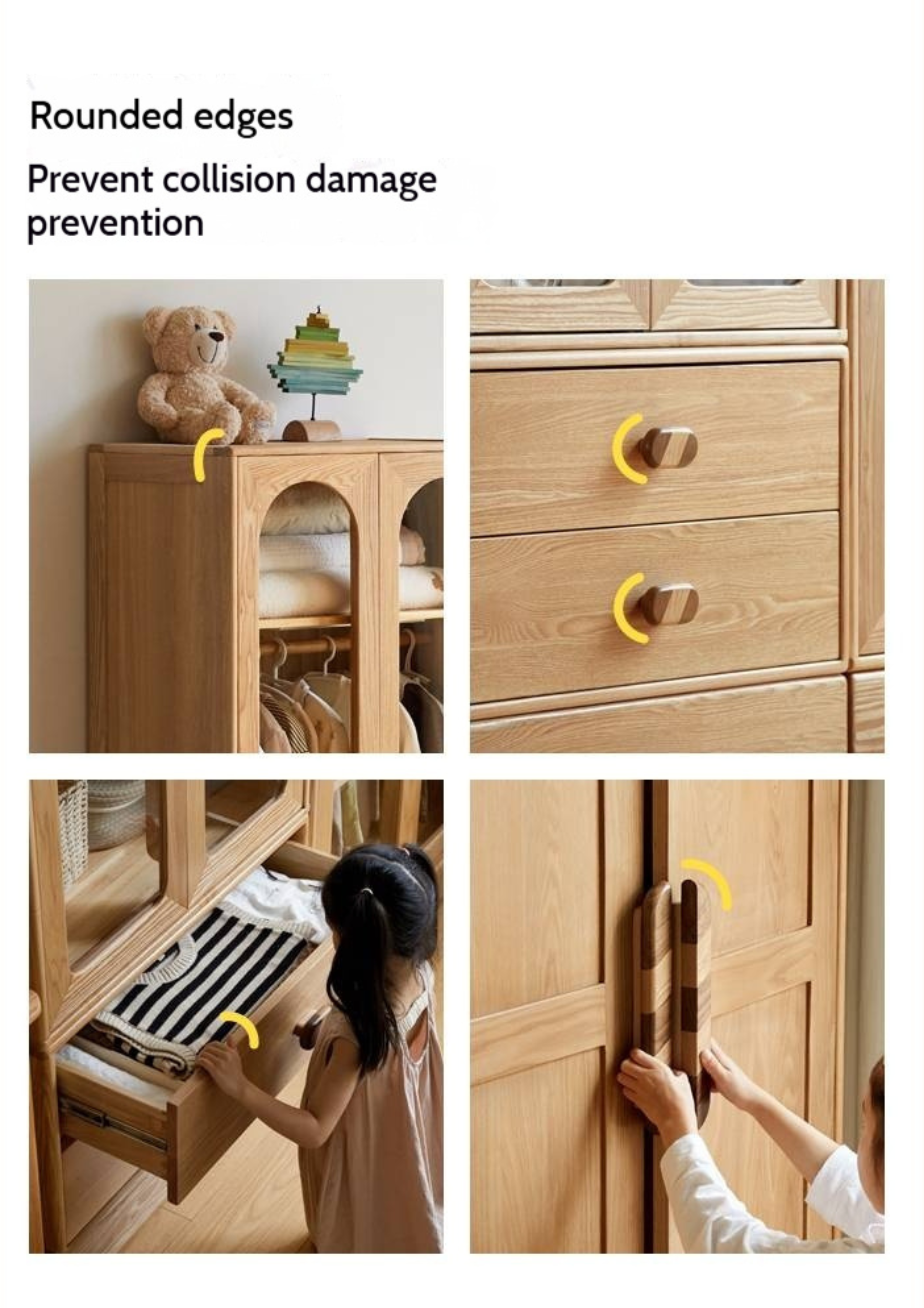 Oak Solid Wood Original Wood Style Children's Wardrobe