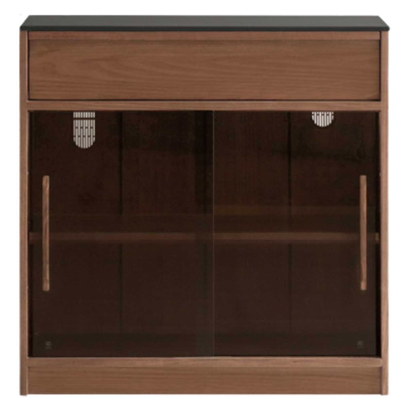Black Walnut, Ash Solid Wood Light Luxury Style Rock Board Sideboard