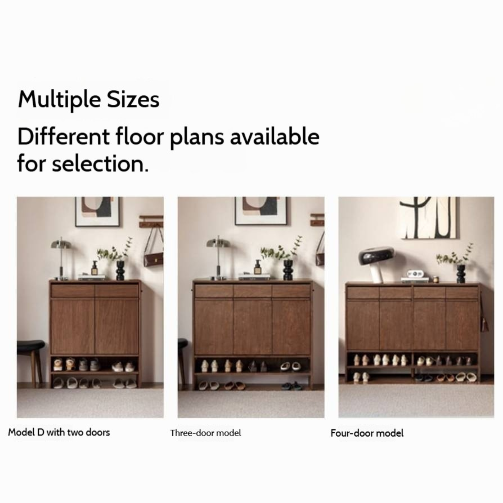 Black Walnut, Oak Solid Wood Italian Light Luxury Shoe Cabinet