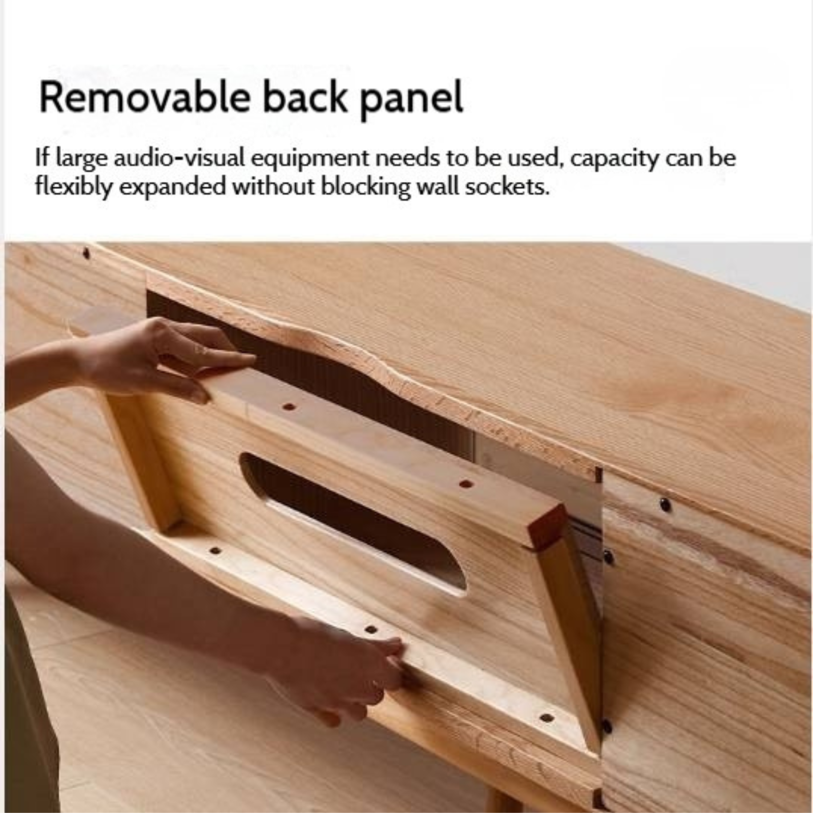 Oak Solid Wood Modern TV Cabinet