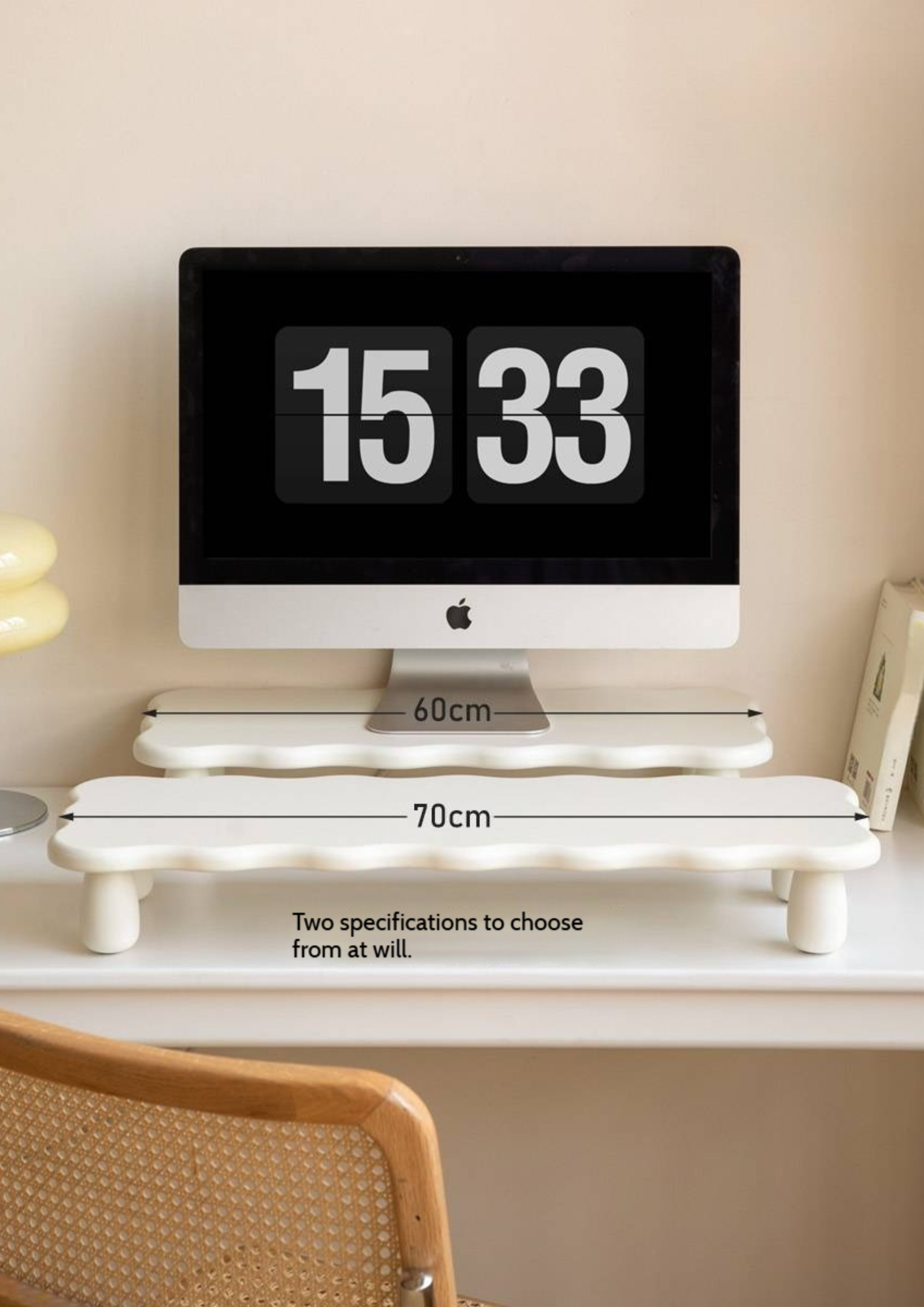 Tulipwood Solid Wood Computer Desktop, Storage Rack