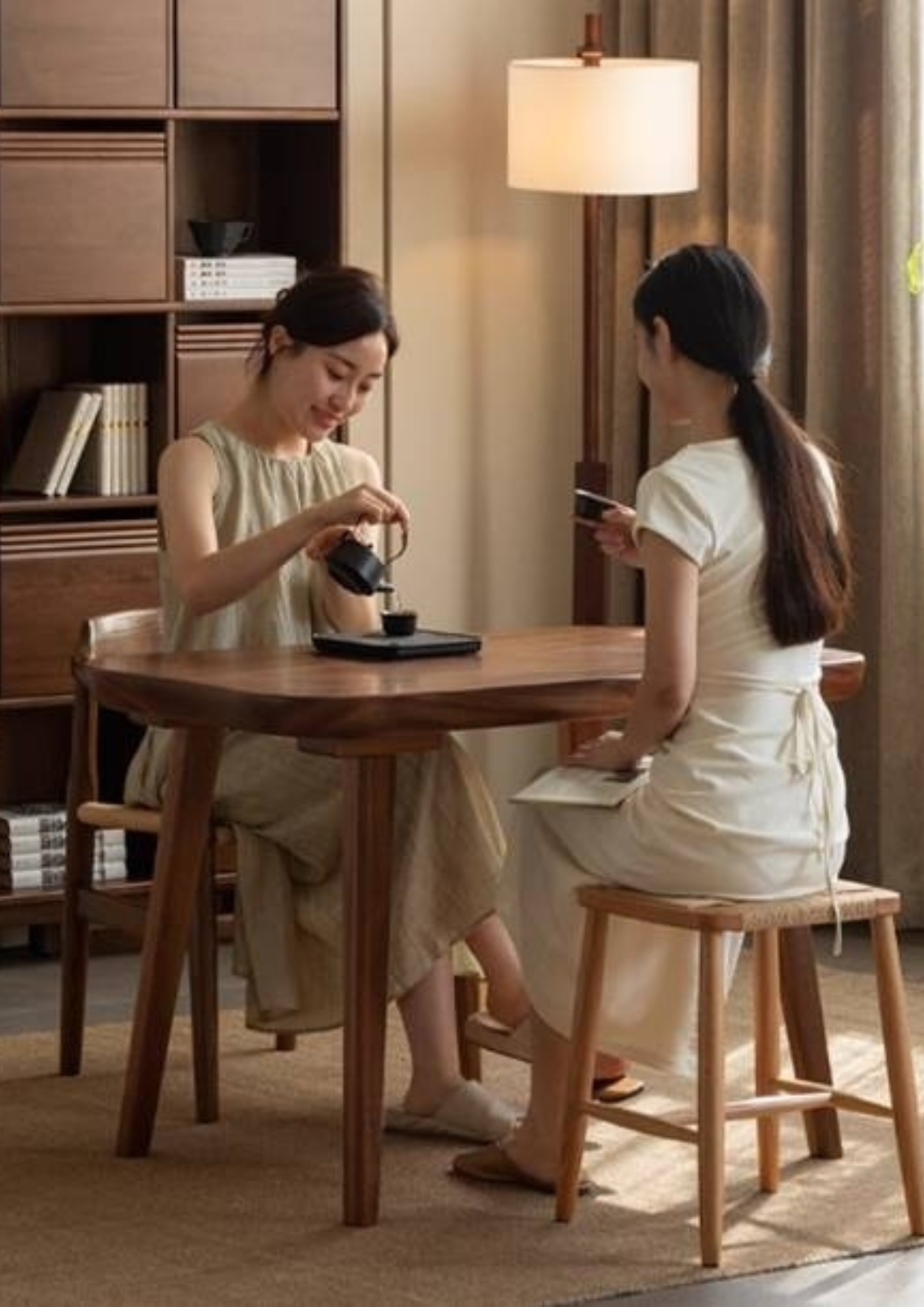 Black Walnut Solid Wood Natural Edge Tea Table