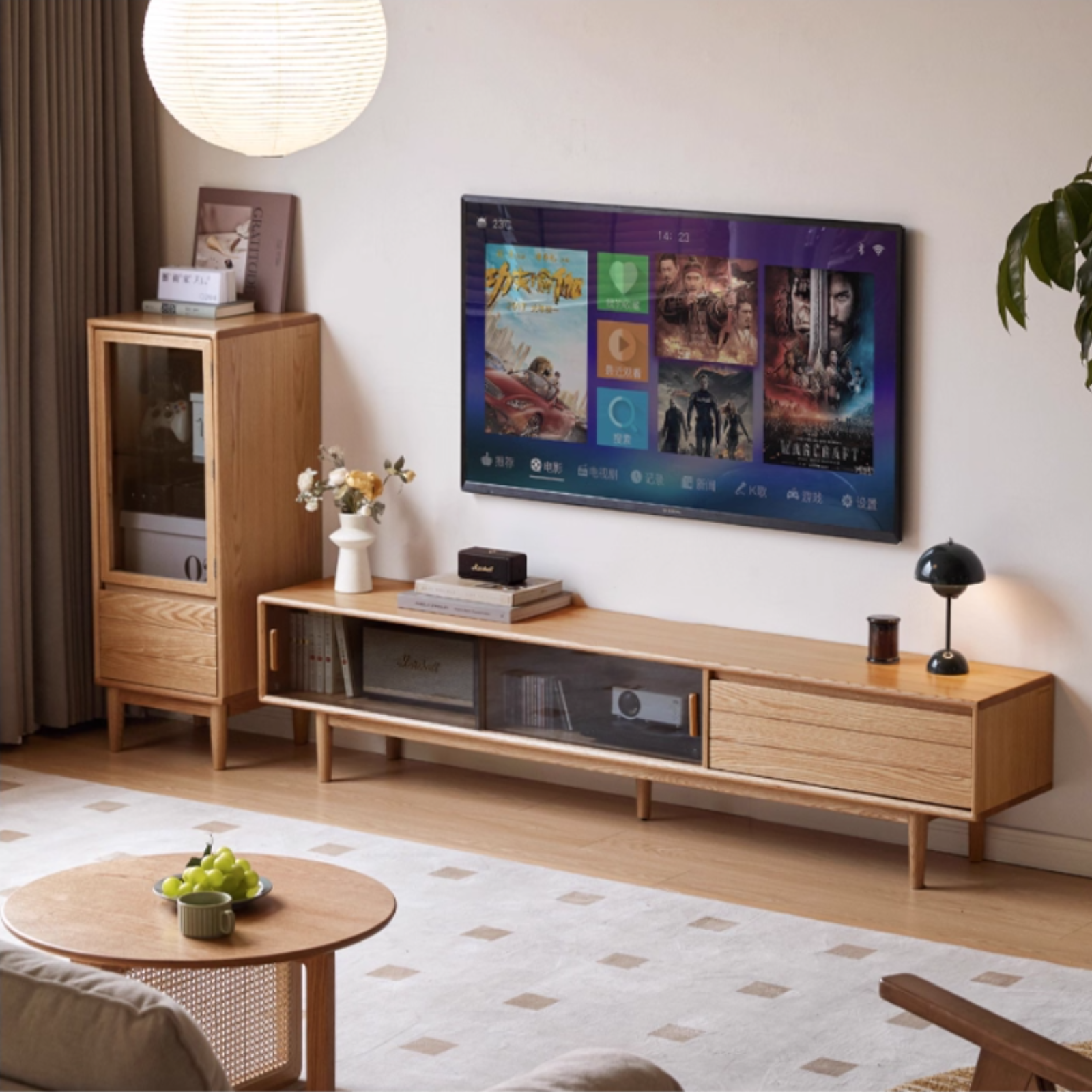 Oak Solid Wood Modern TV Cabinet