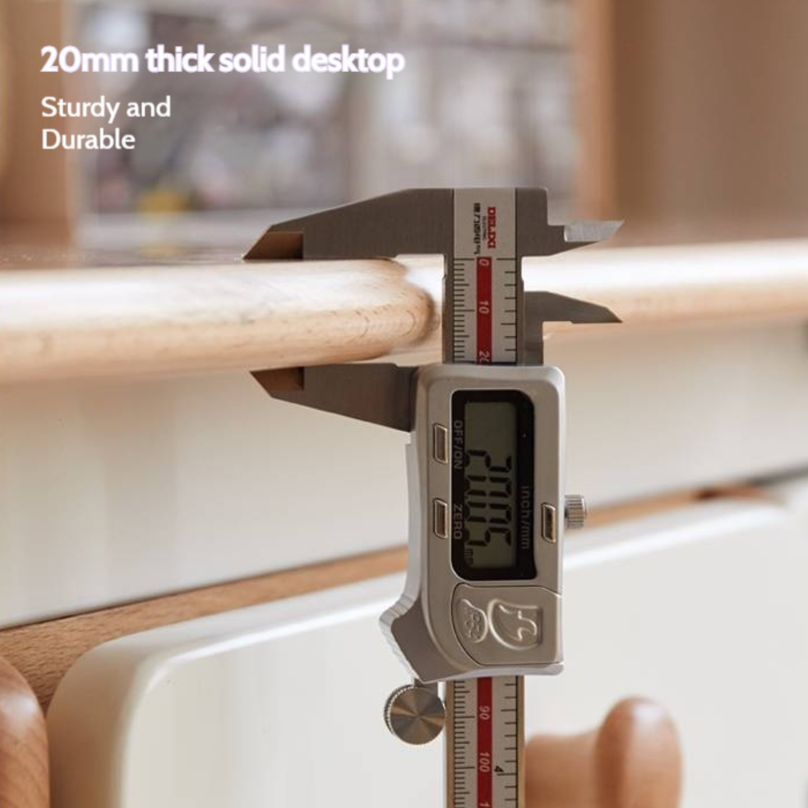 Beech Solid Wood Height Adjustable Children's Learning Desk with Eye-Protection Lamp