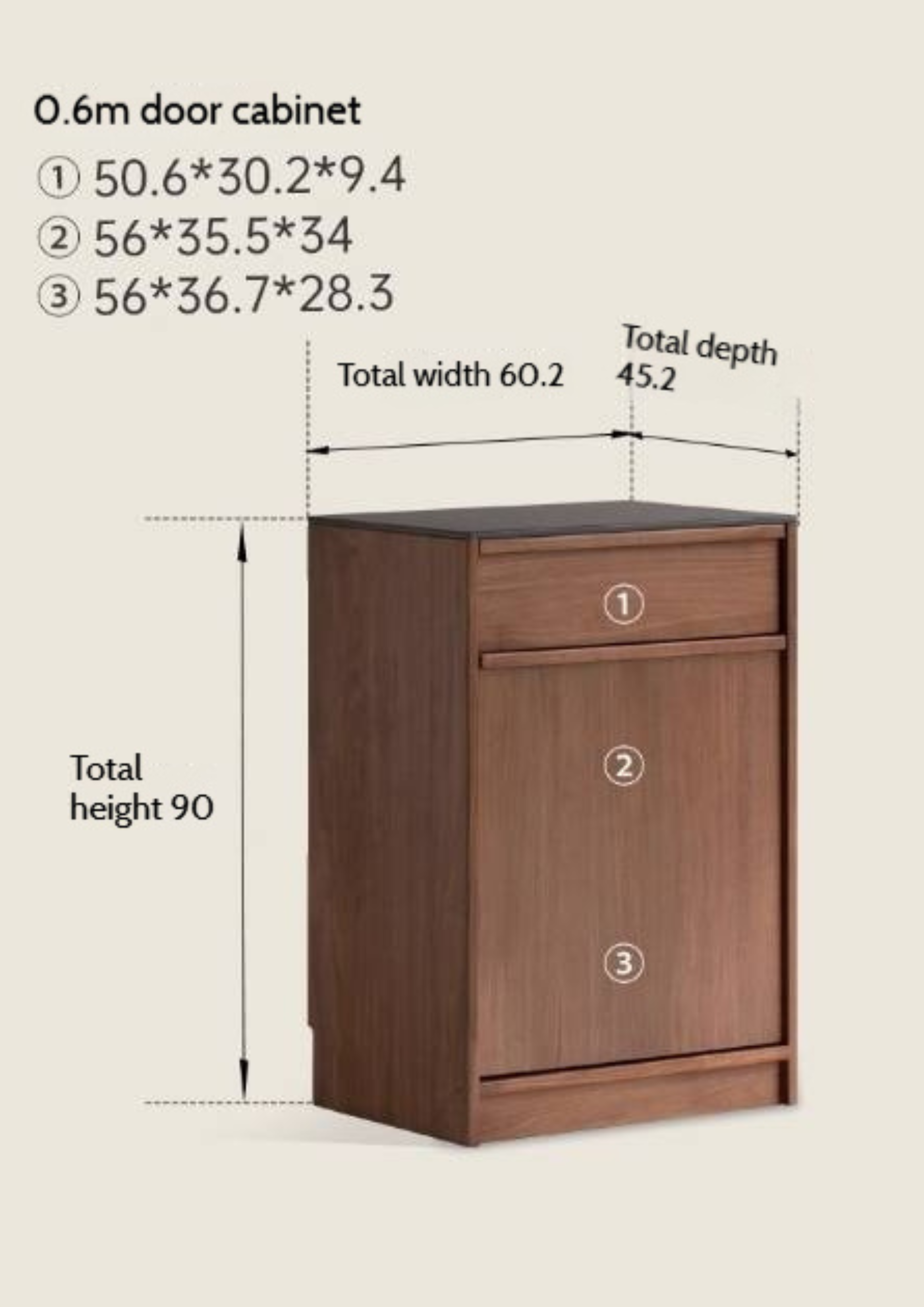 Black Walnut, Ash Solid Wood Light Luxury Style Rock Board Sideboard