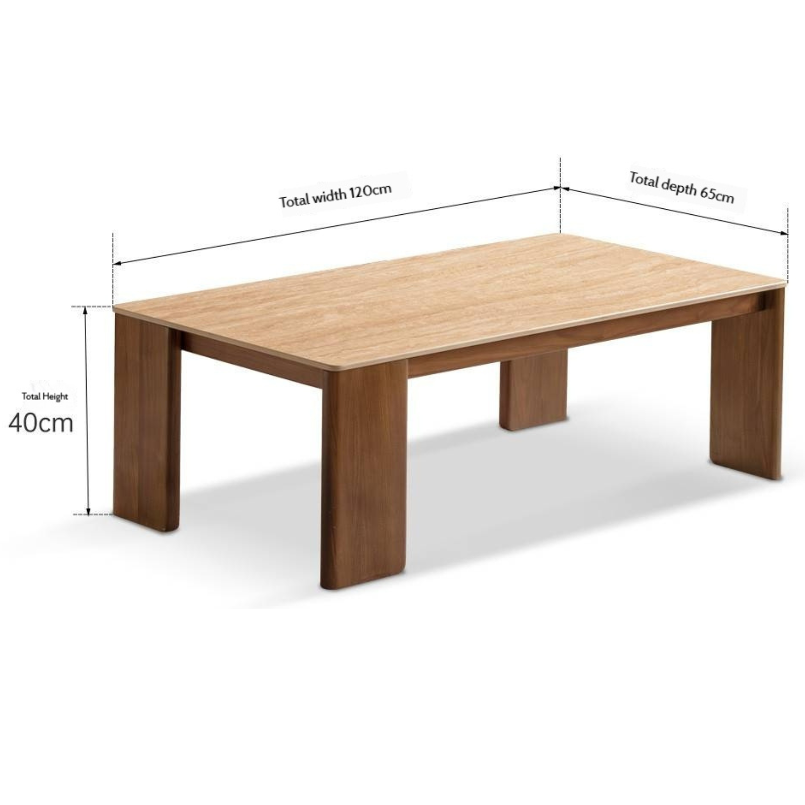 Black Walnut Solid Wood Rectangular Tea Table