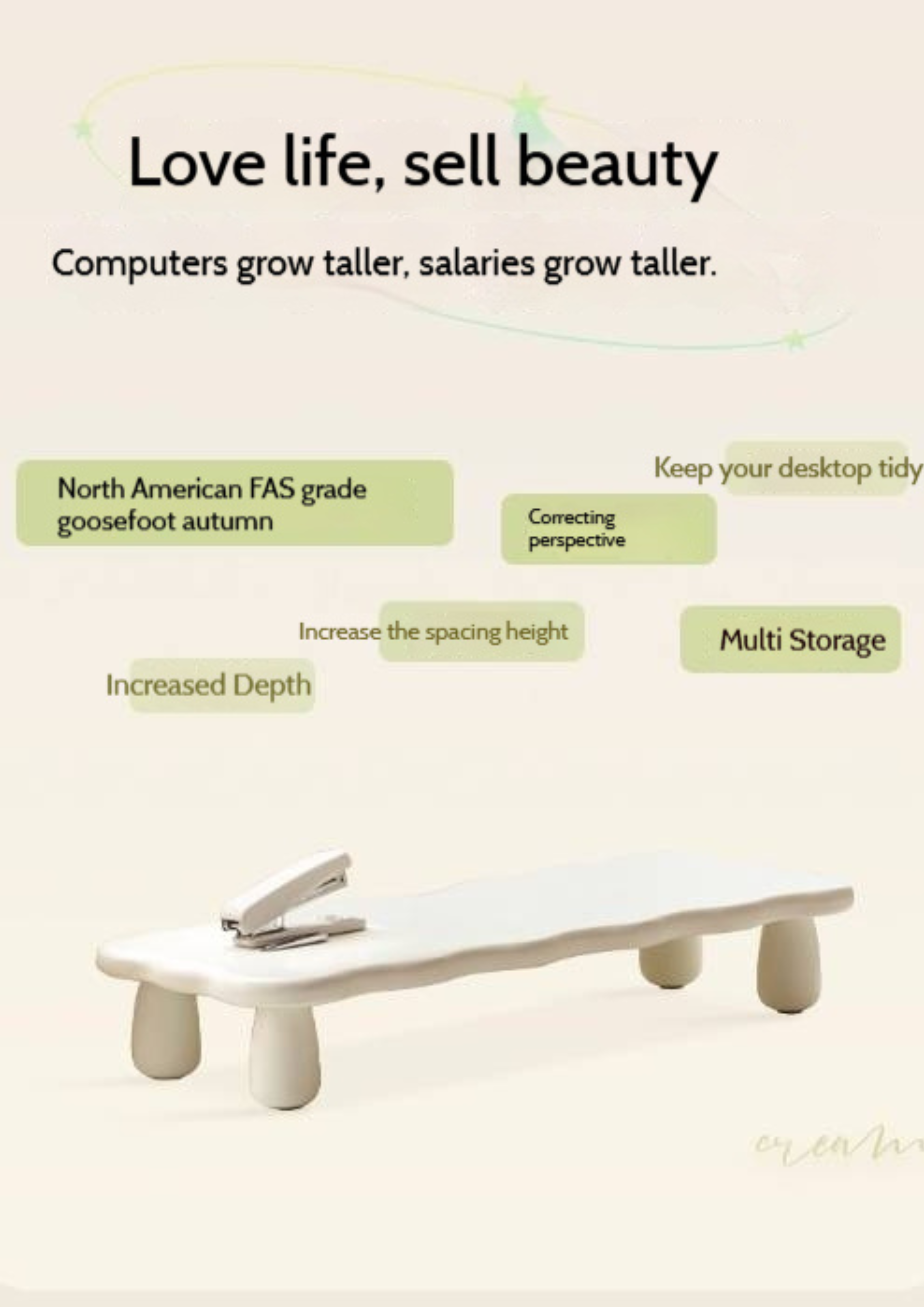 Tulipwood Solid Wood Computer Desktop, Storage Rack