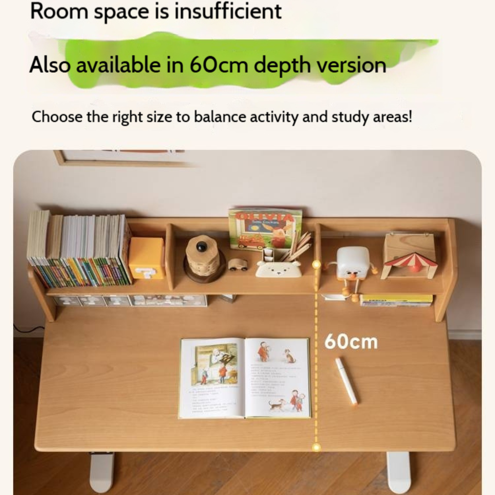 Beech Solid Wood Children's Electric Learning Desk