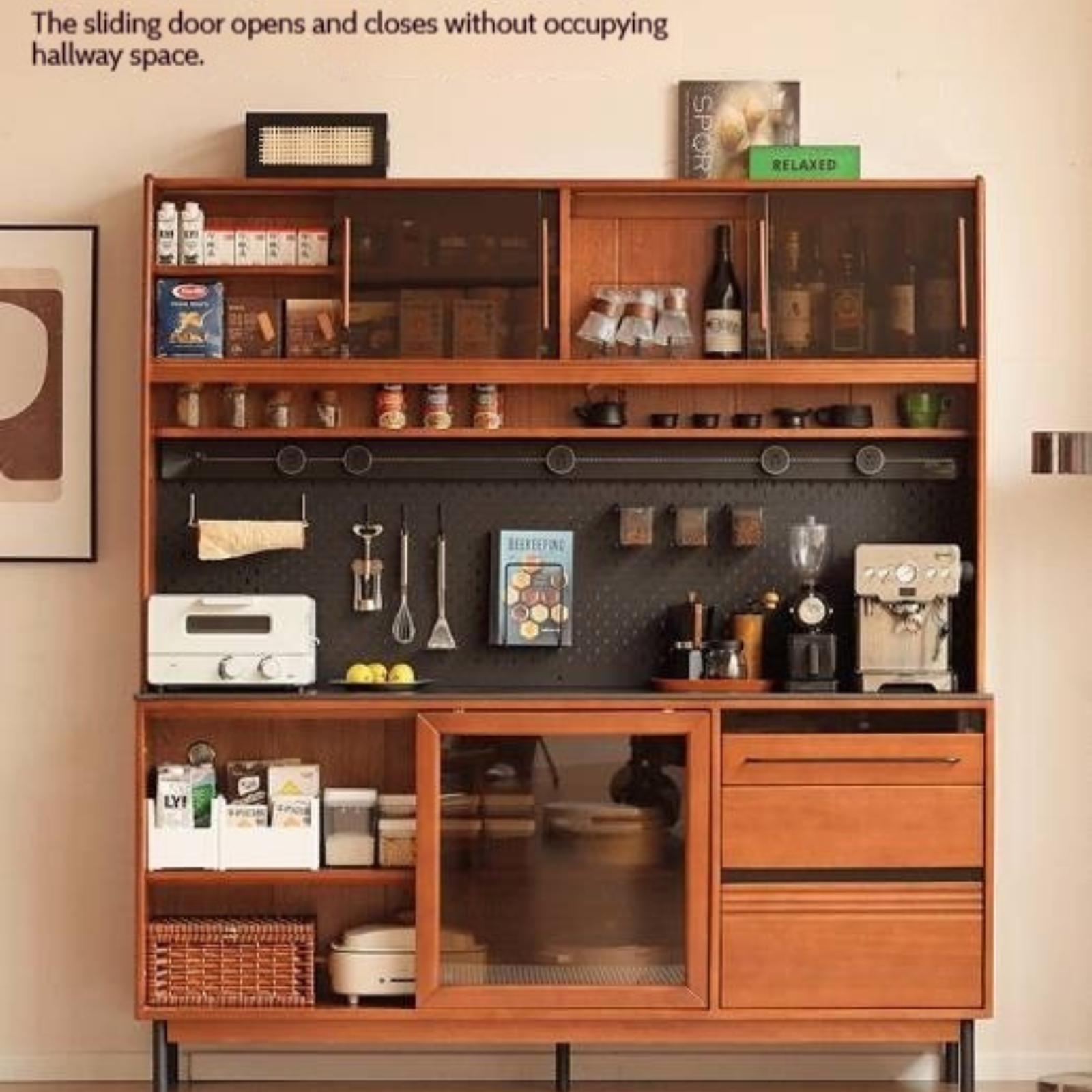 Poplar Solid Wood Antique Style Dining Cabinet