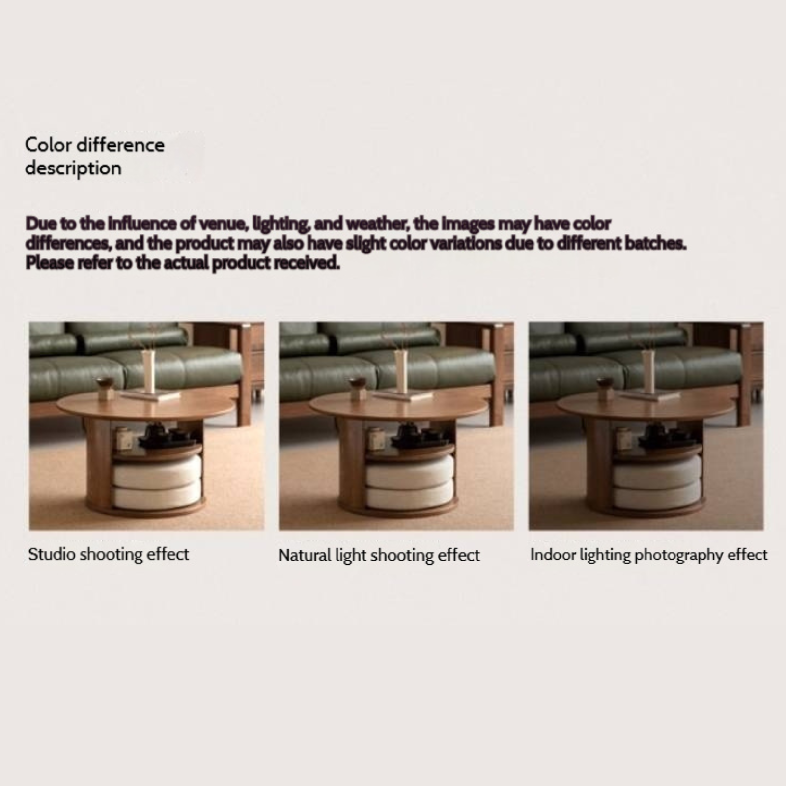 Ash Solid Wood Dual Use Round Tea Table