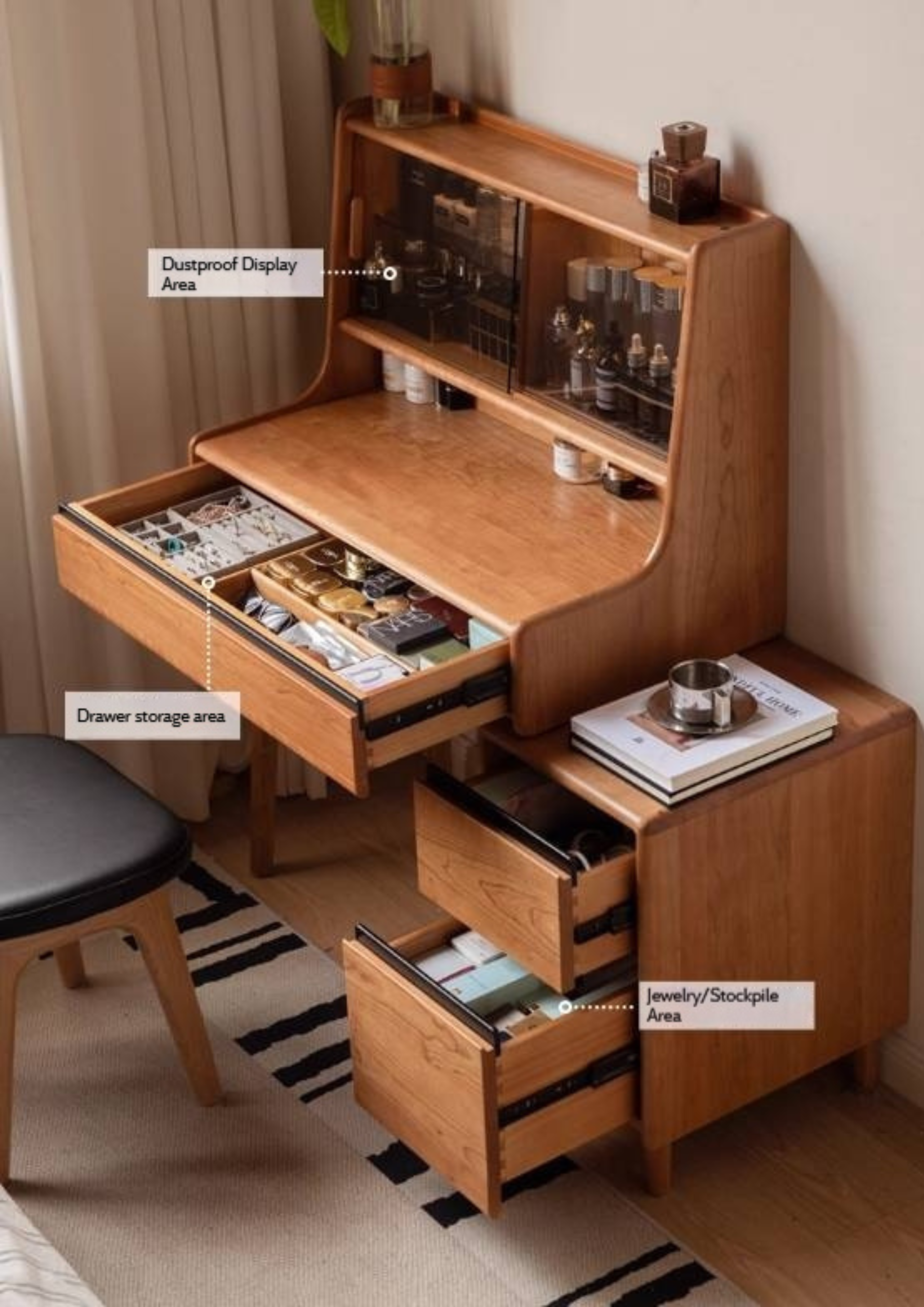 Cherry Solid Wood Dressing Table