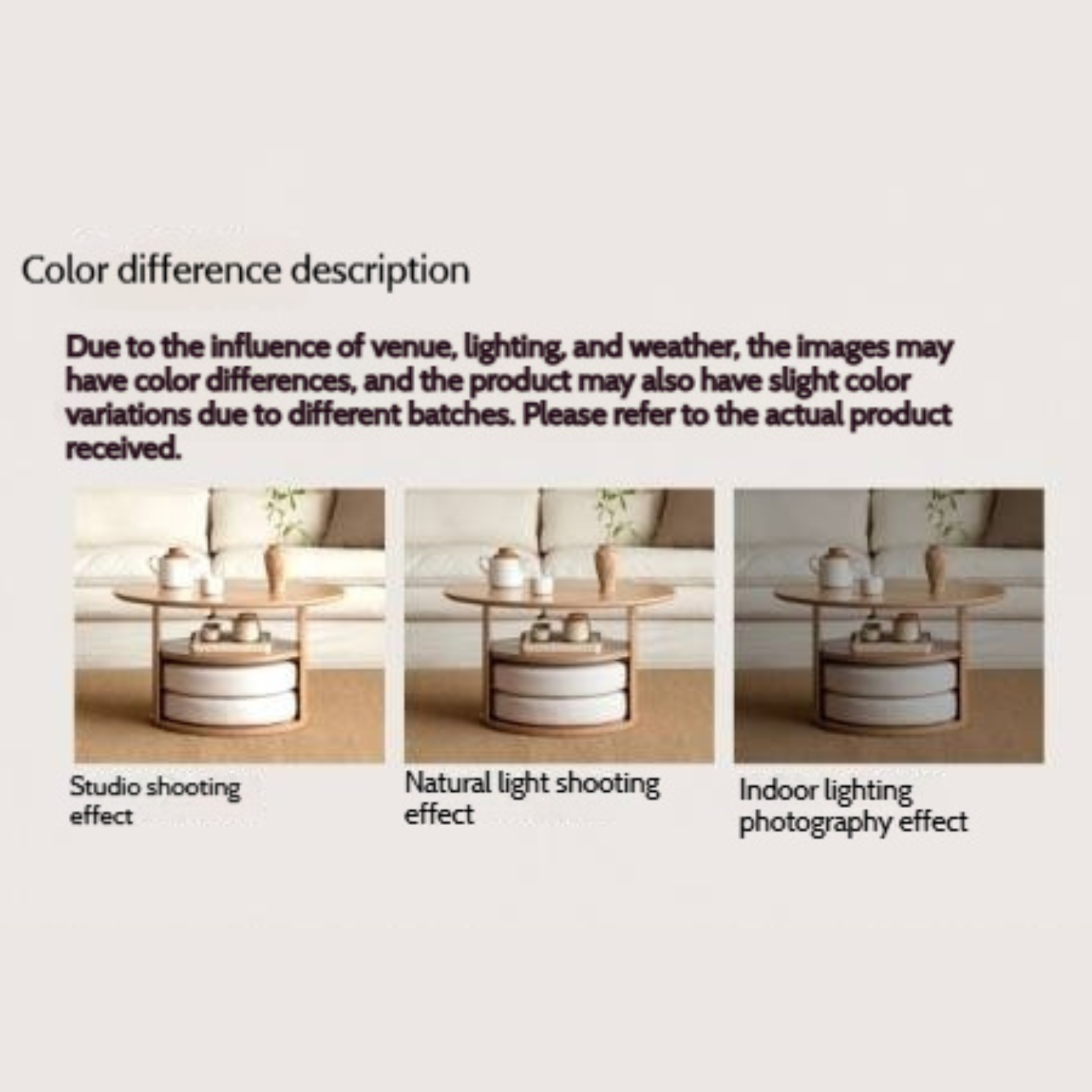 Ash Solid Wood Round Coffee Table