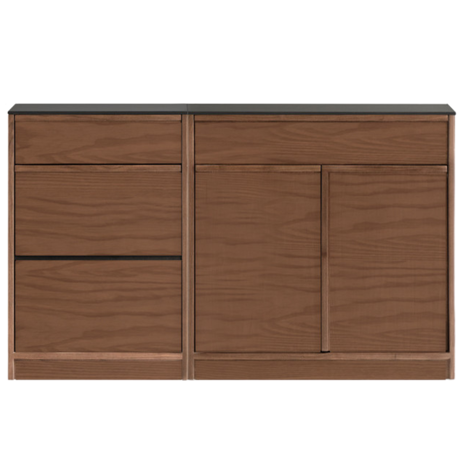Black Walnut, Ash Solid Wood Light Luxury Style Rock Board Sideboard