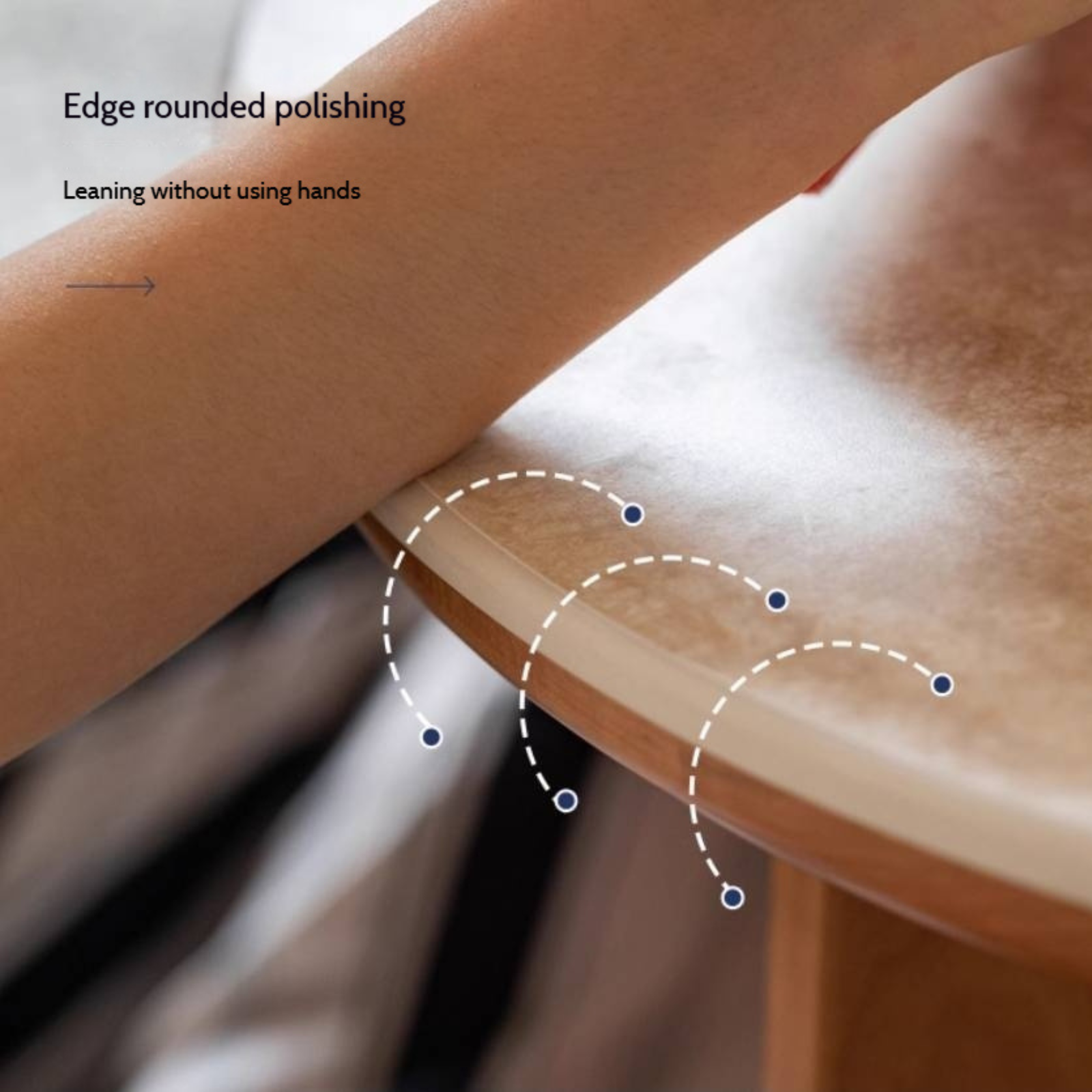 Cherry Solid Wood Rock Plate Round Coffee Table