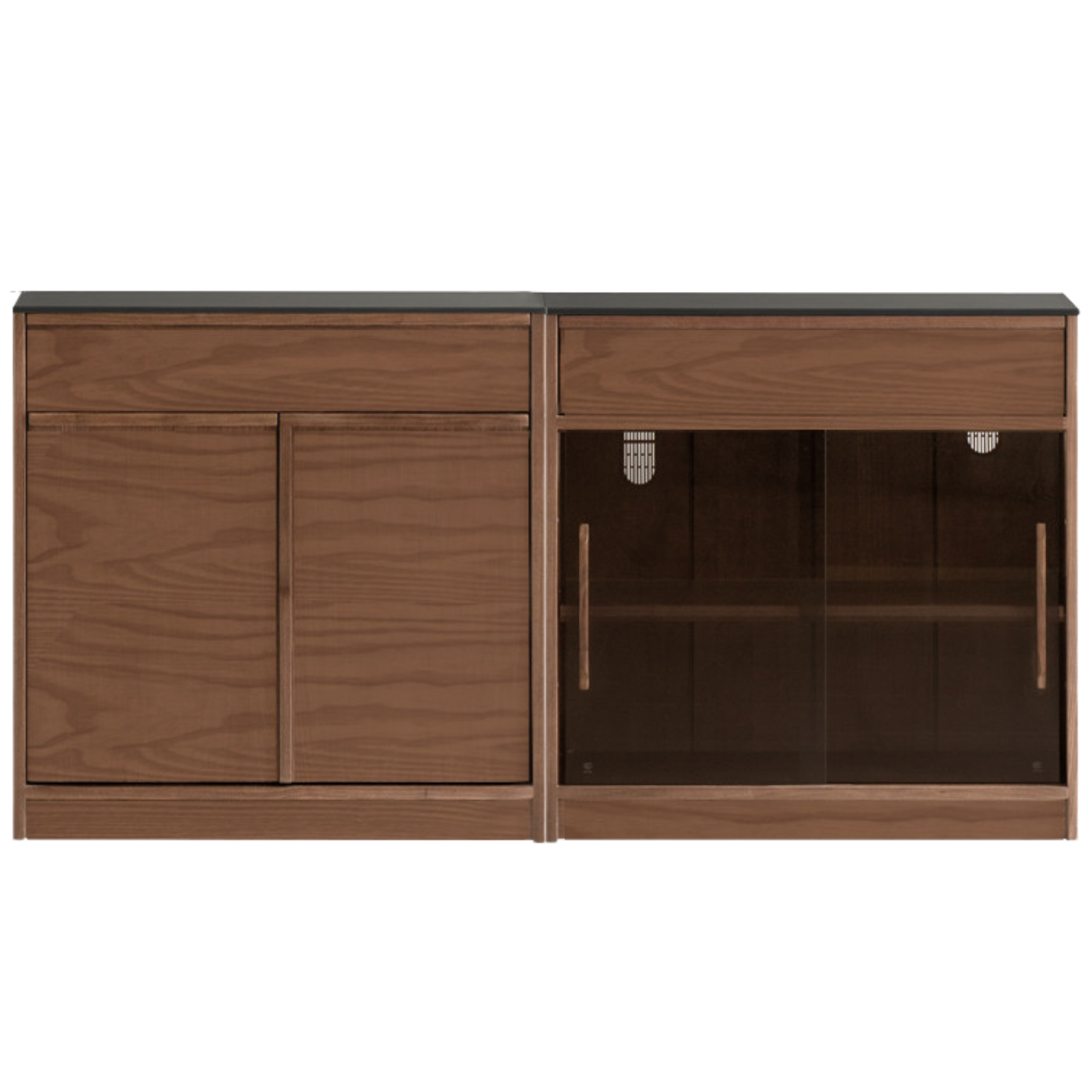 Black Walnut, Ash Solid Wood Light Luxury Style Rock Board Sideboard