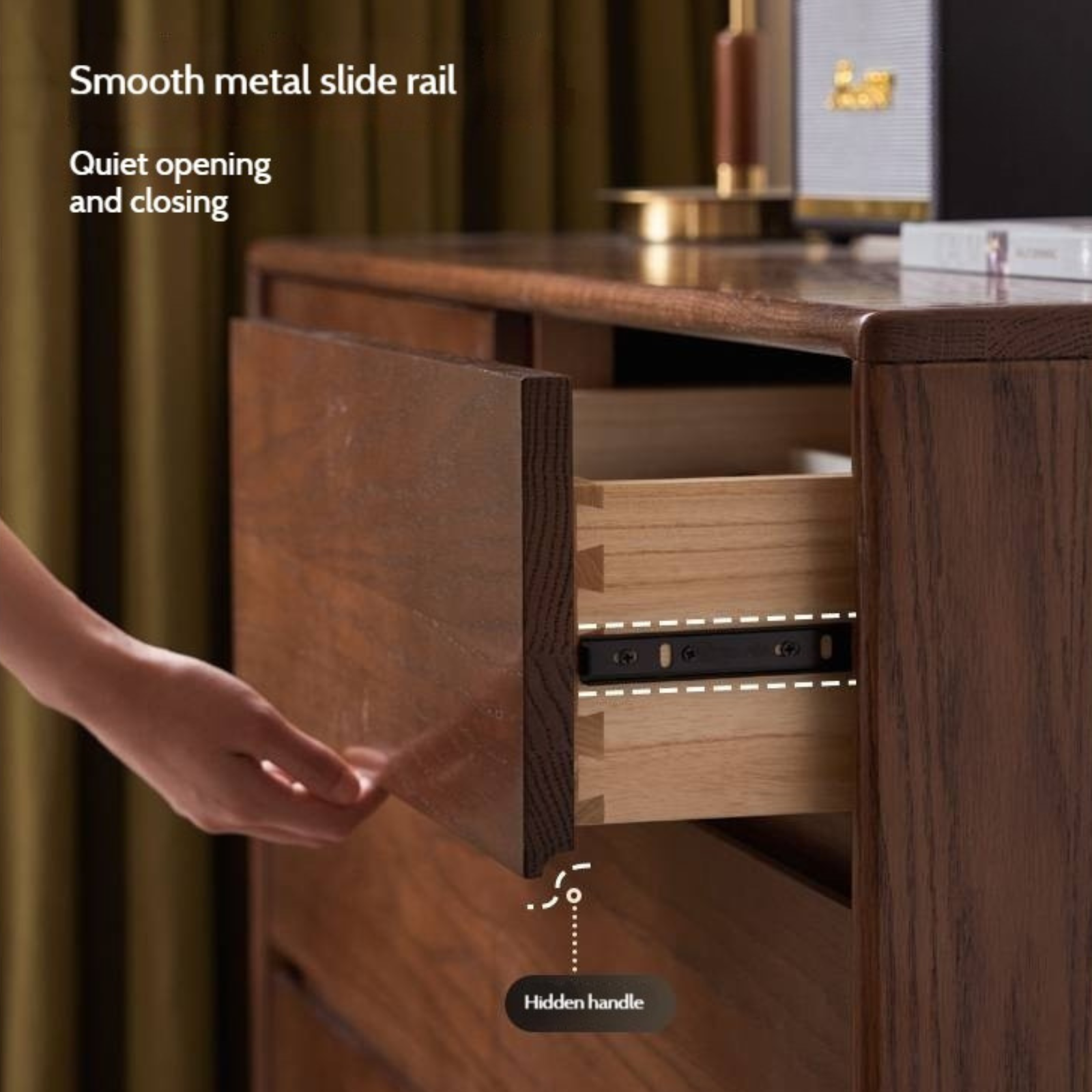 Oak Solid Wood Modern Drawer Cabinet