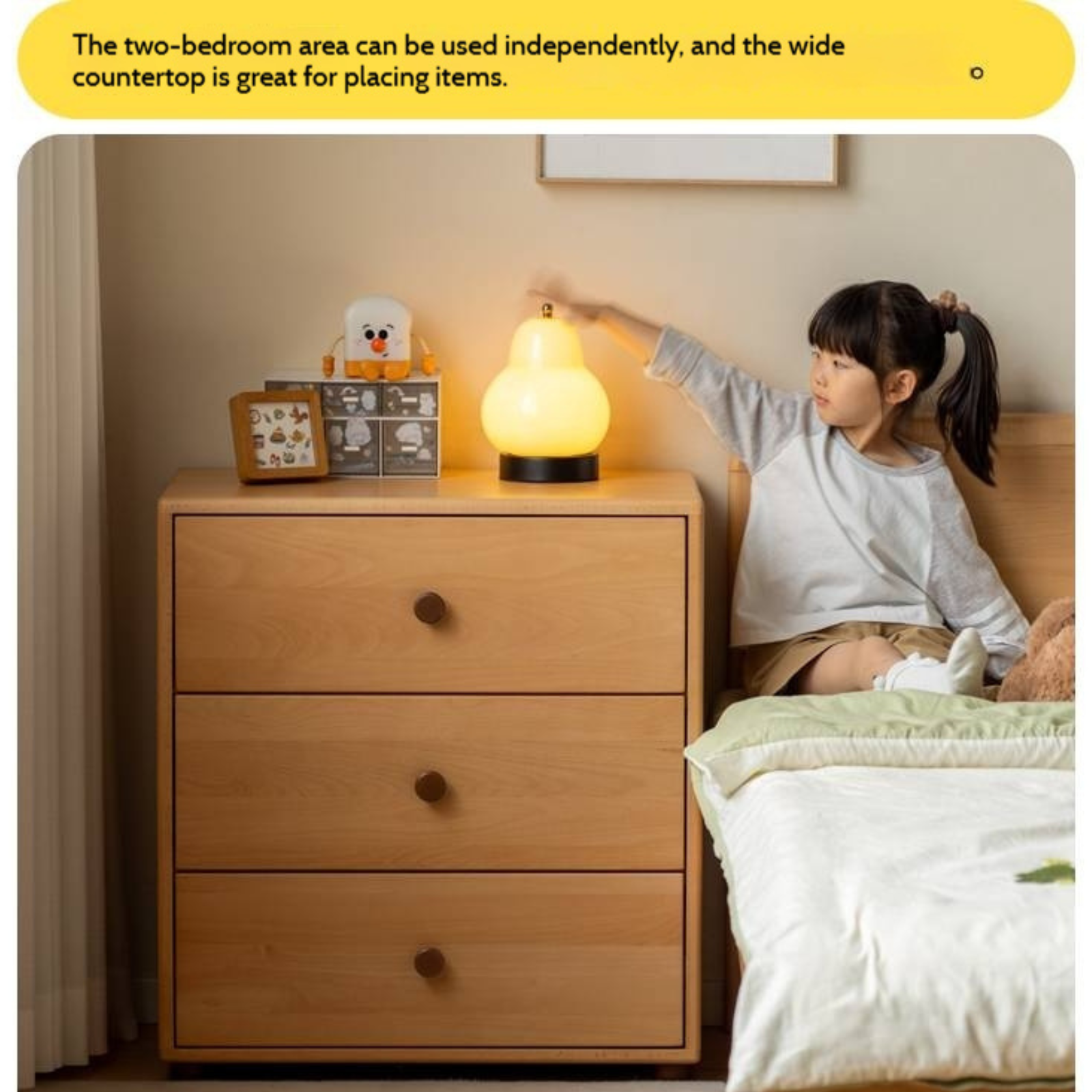 Solid Rubber Wood, Beech Solid Wood Nordic Style Children's Chest of Drawers
