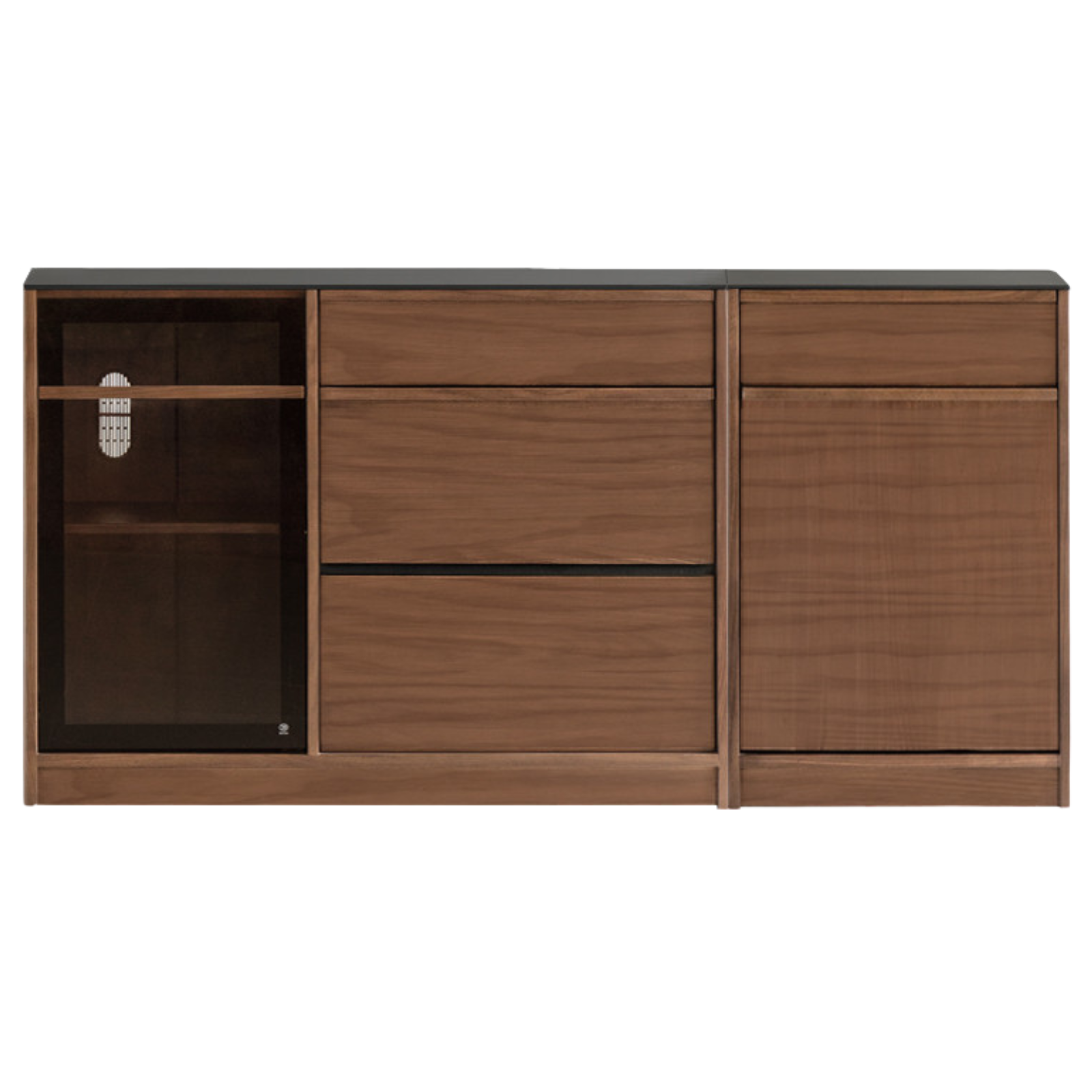 Black Walnut, Ash Solid Wood Light Luxury Style Rock Board Sideboard