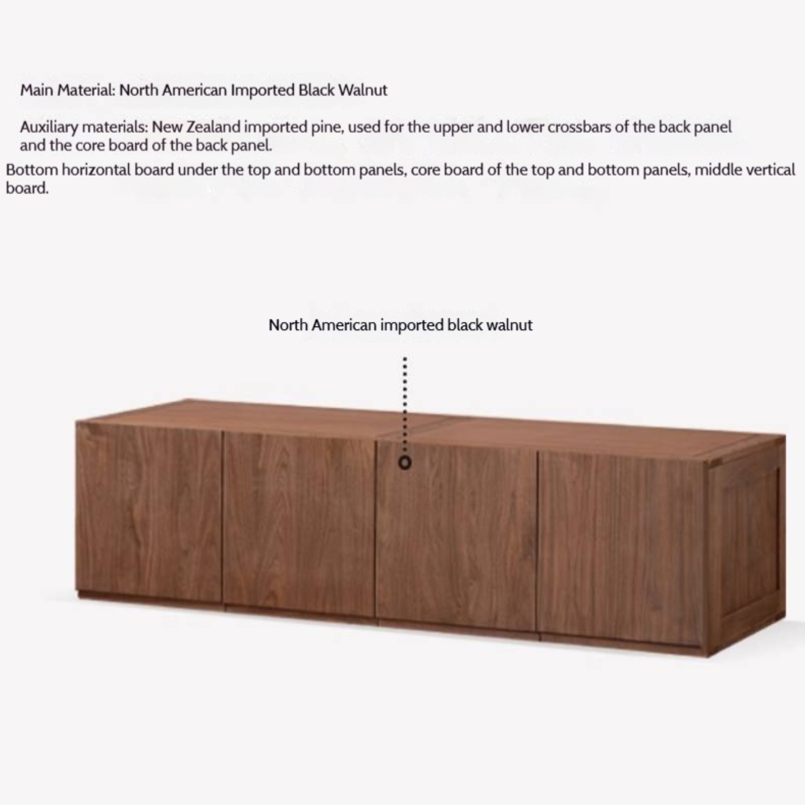 Black Walnut, Ash, Oak Solid Wood Light Luxury Wardrobe Top Cabinet