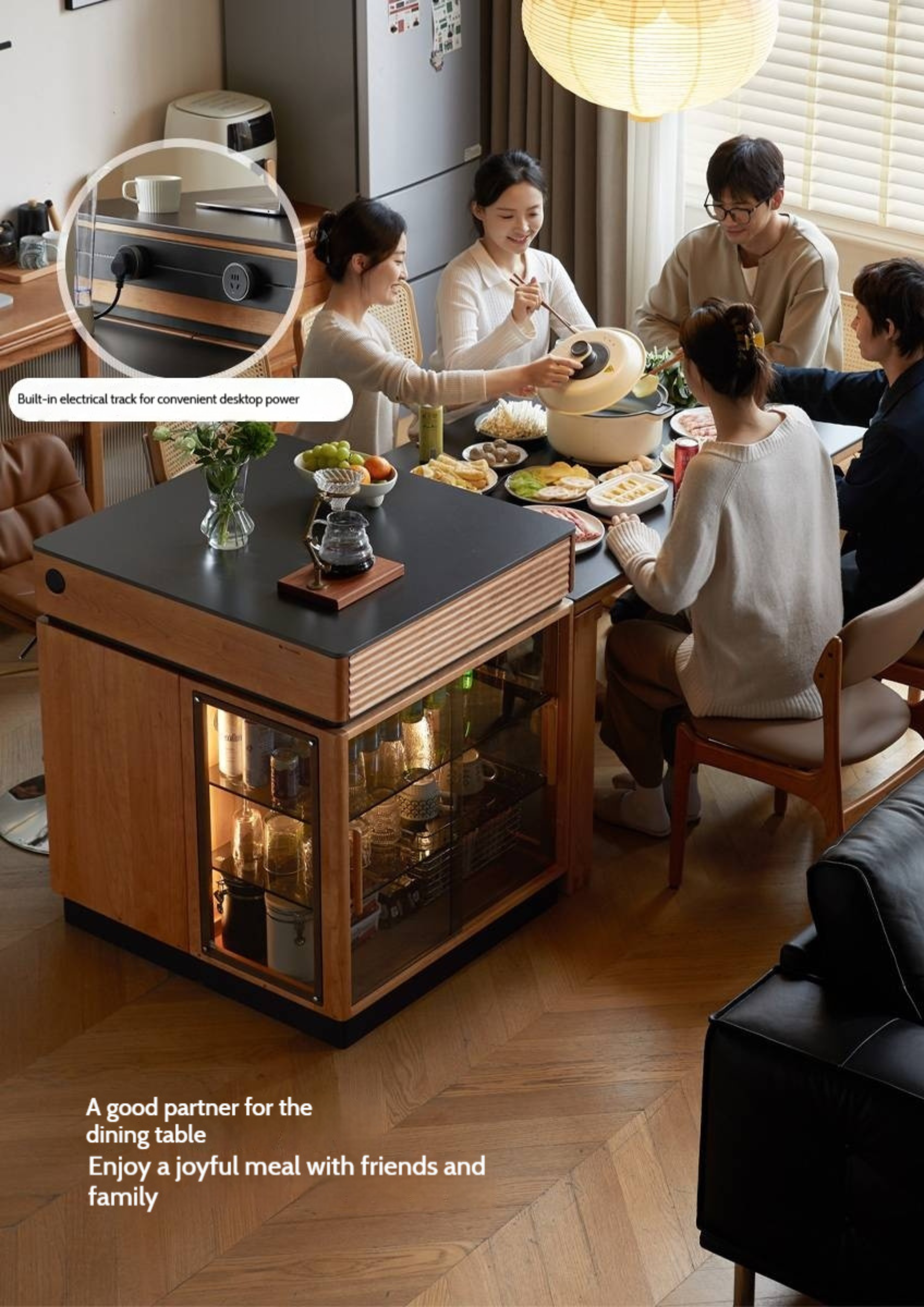 Cherry Solid Wood Retro Island Table