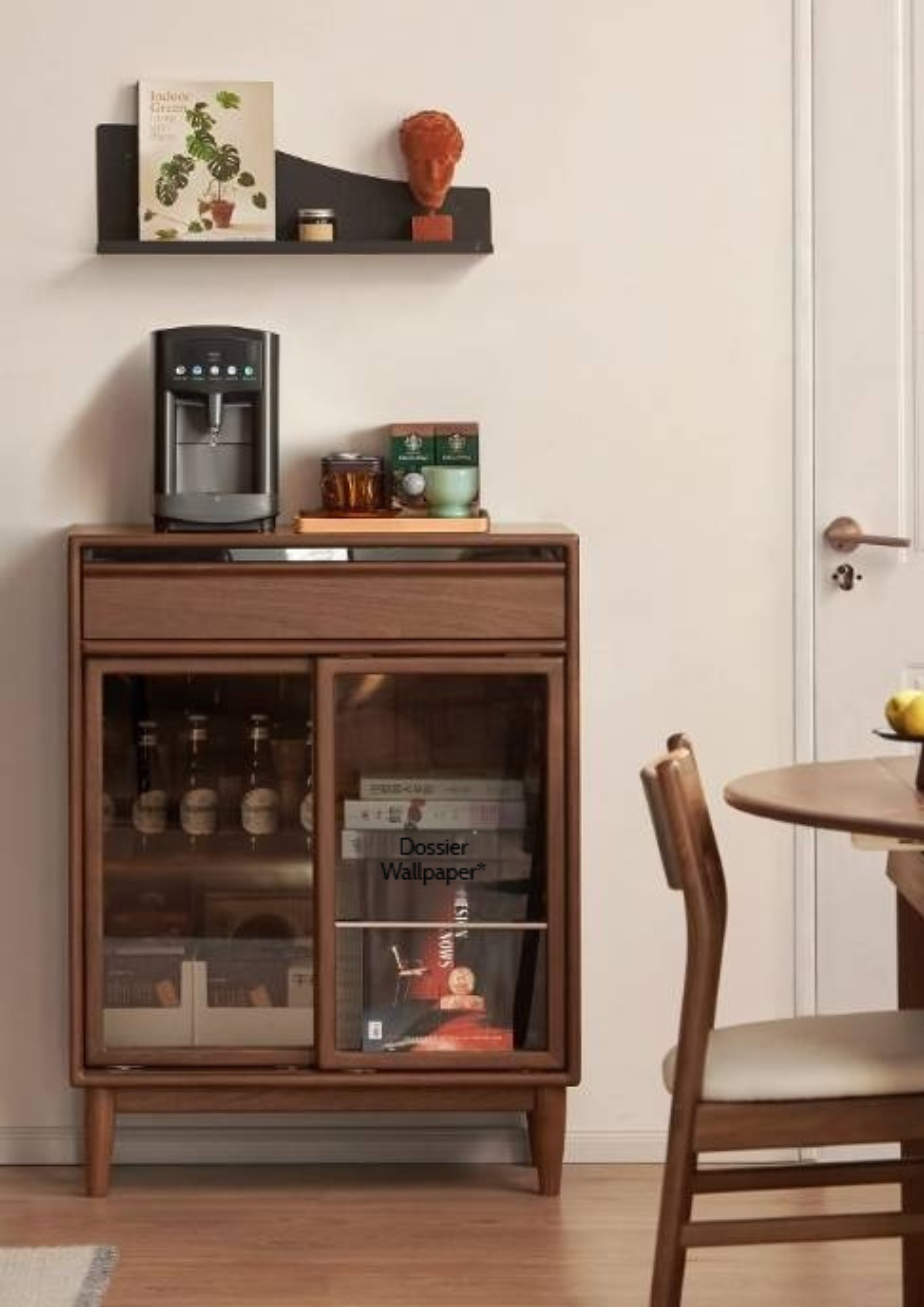 Black Walnut Solid Wood Modern Side Cabinet