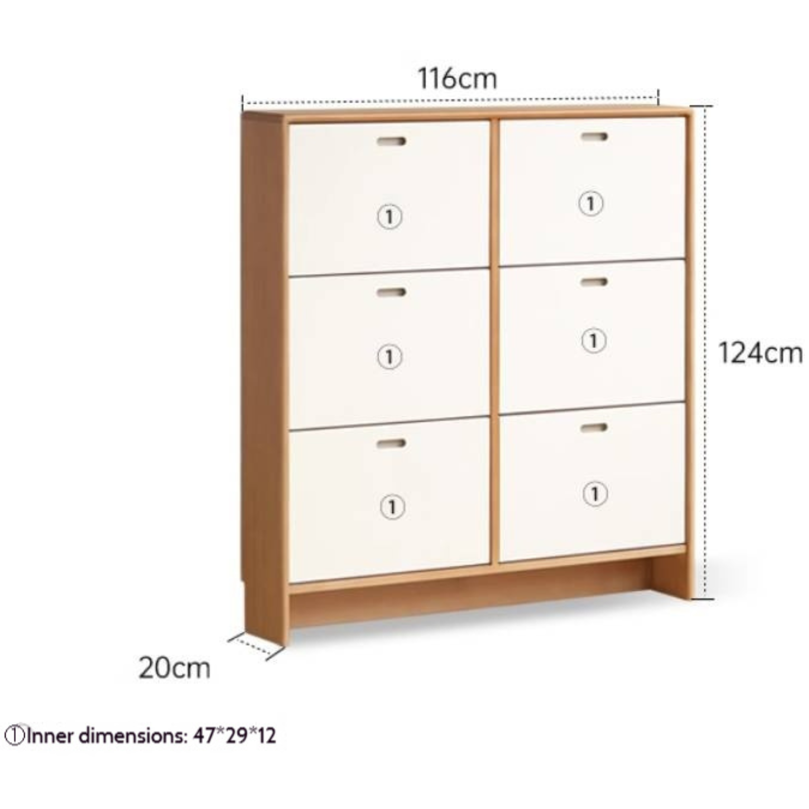 Birch Solid Wood Ultra-Thin Shoe Cabinet