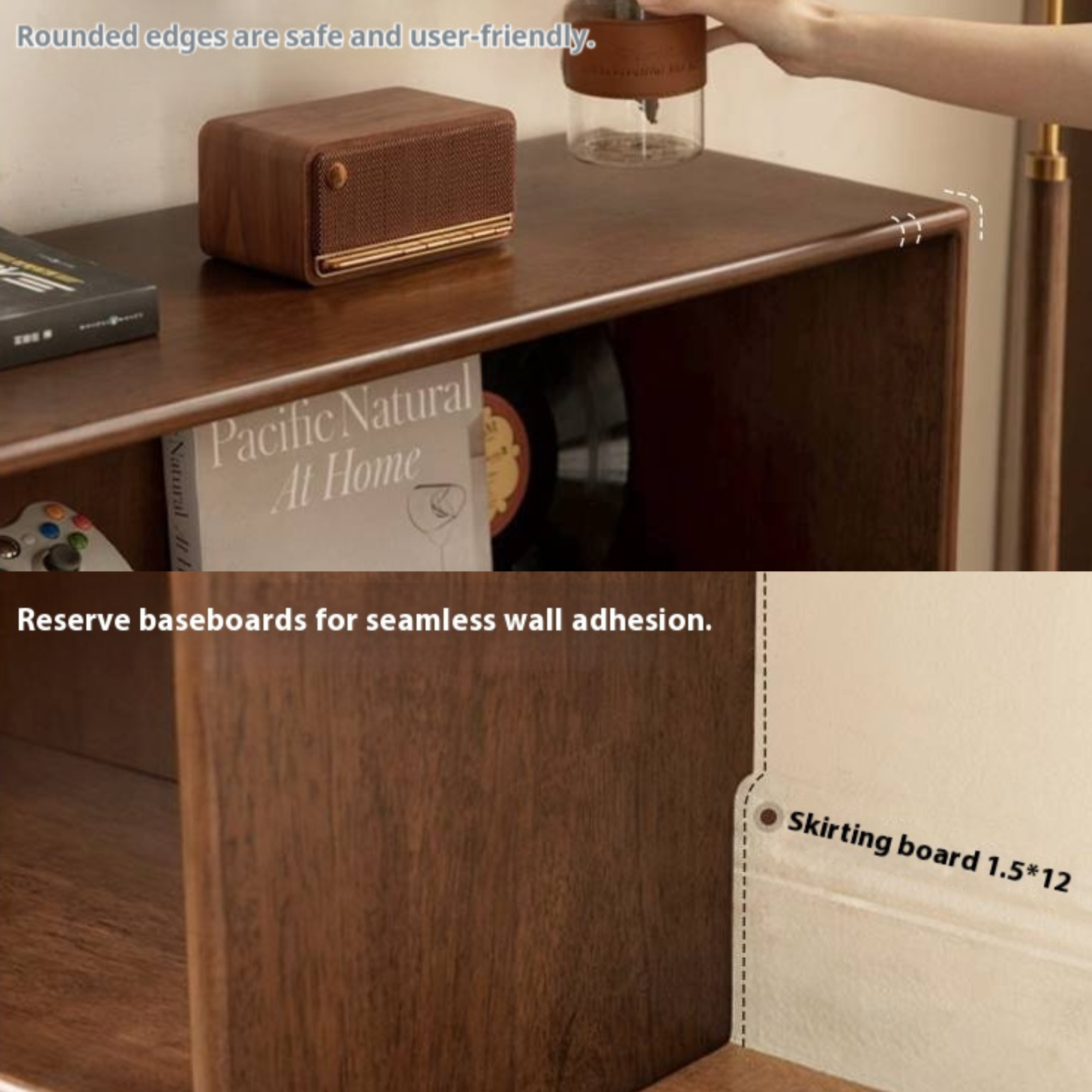 Solid Rubberwood Modern Bookcase
