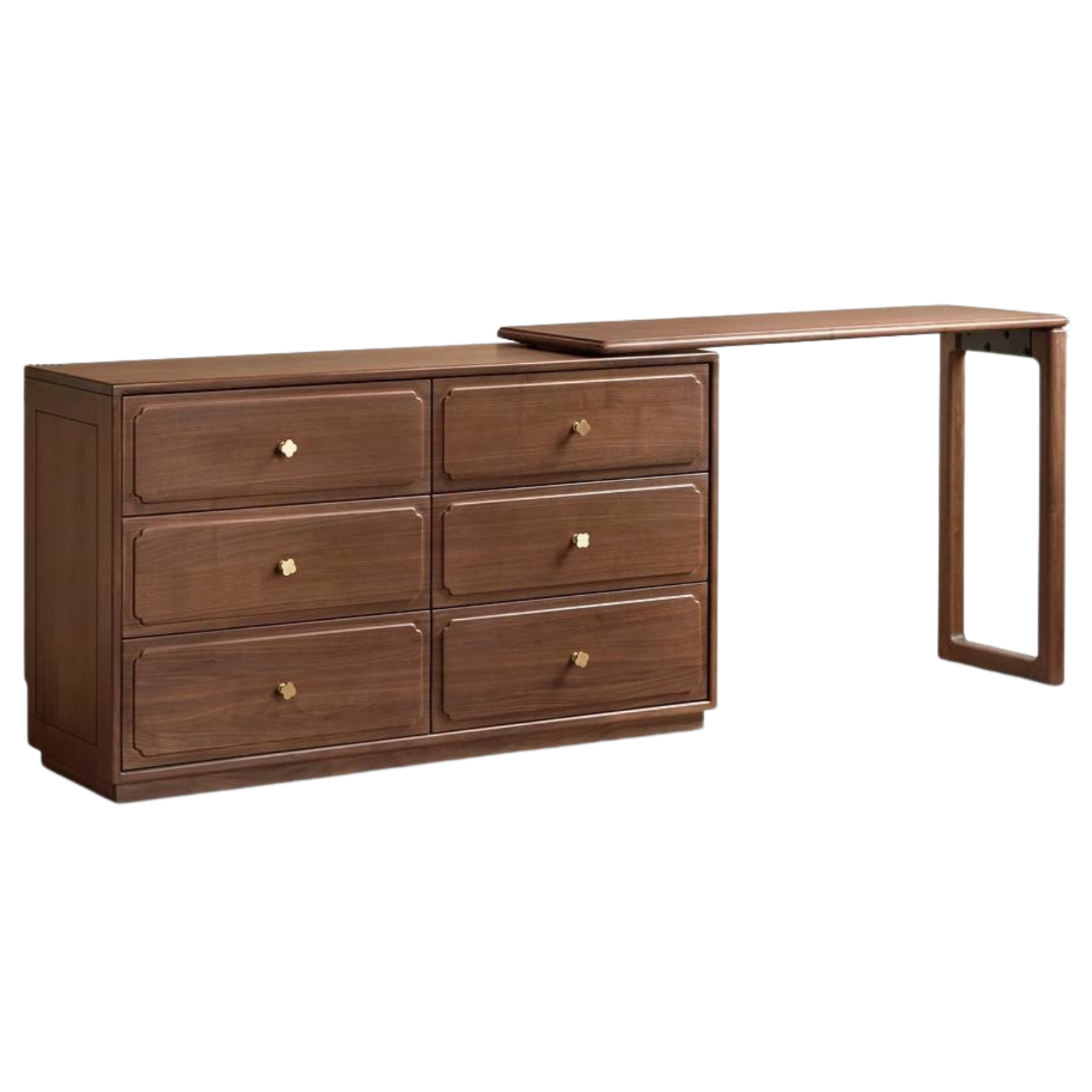 Black Walnut Solid Wood Rotating Dressing Table