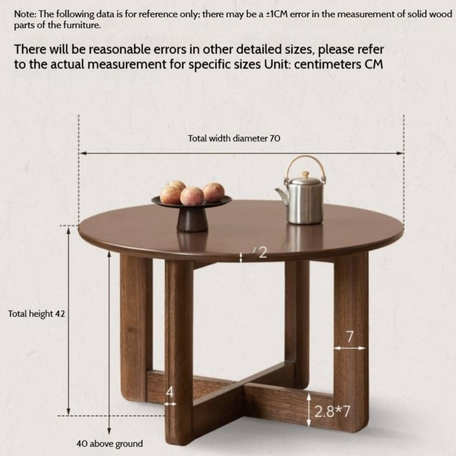 Sandalwood, Oak Solid Wood Modern Coffee Table
