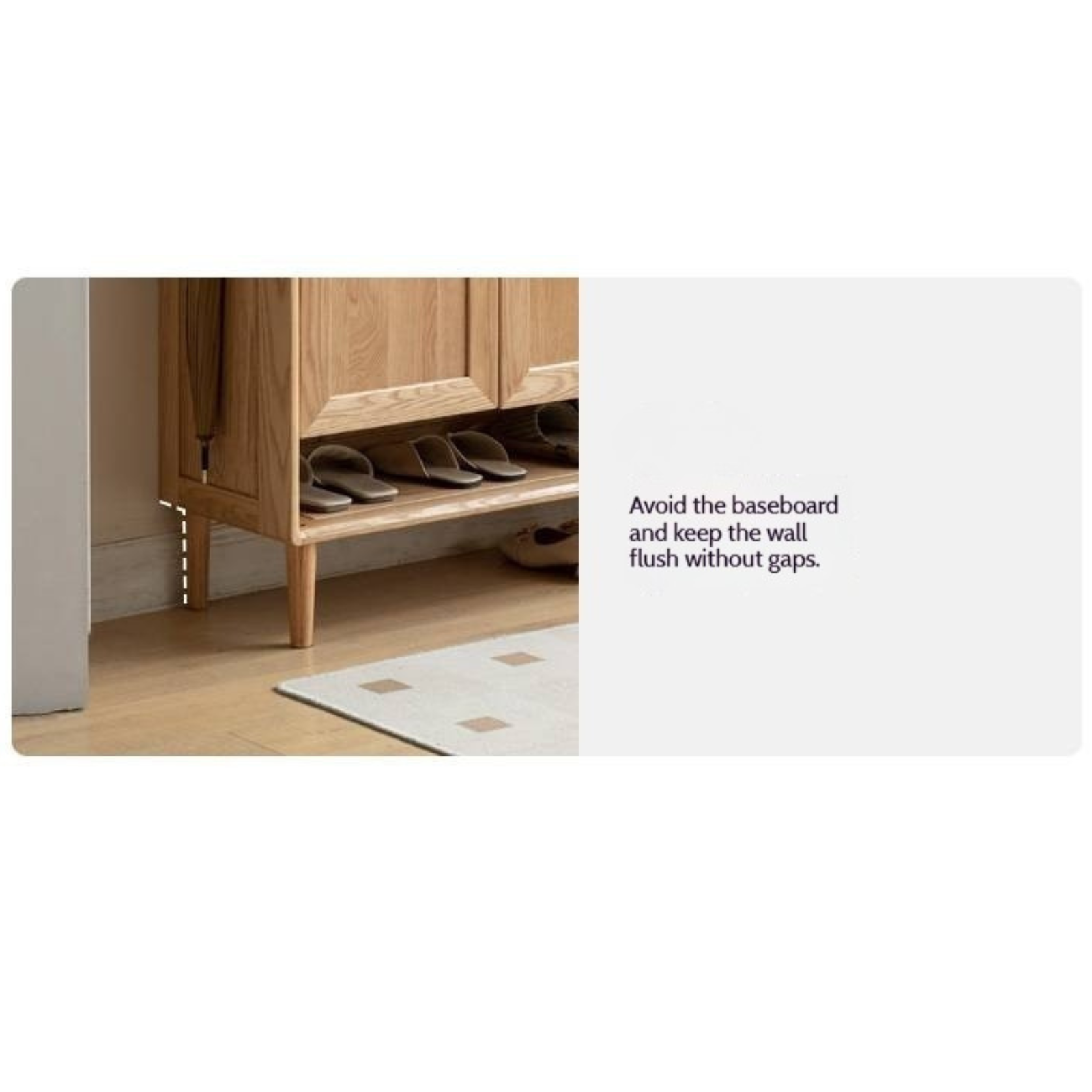 Oak, Solid Rubber Wood Shoe Cabinet