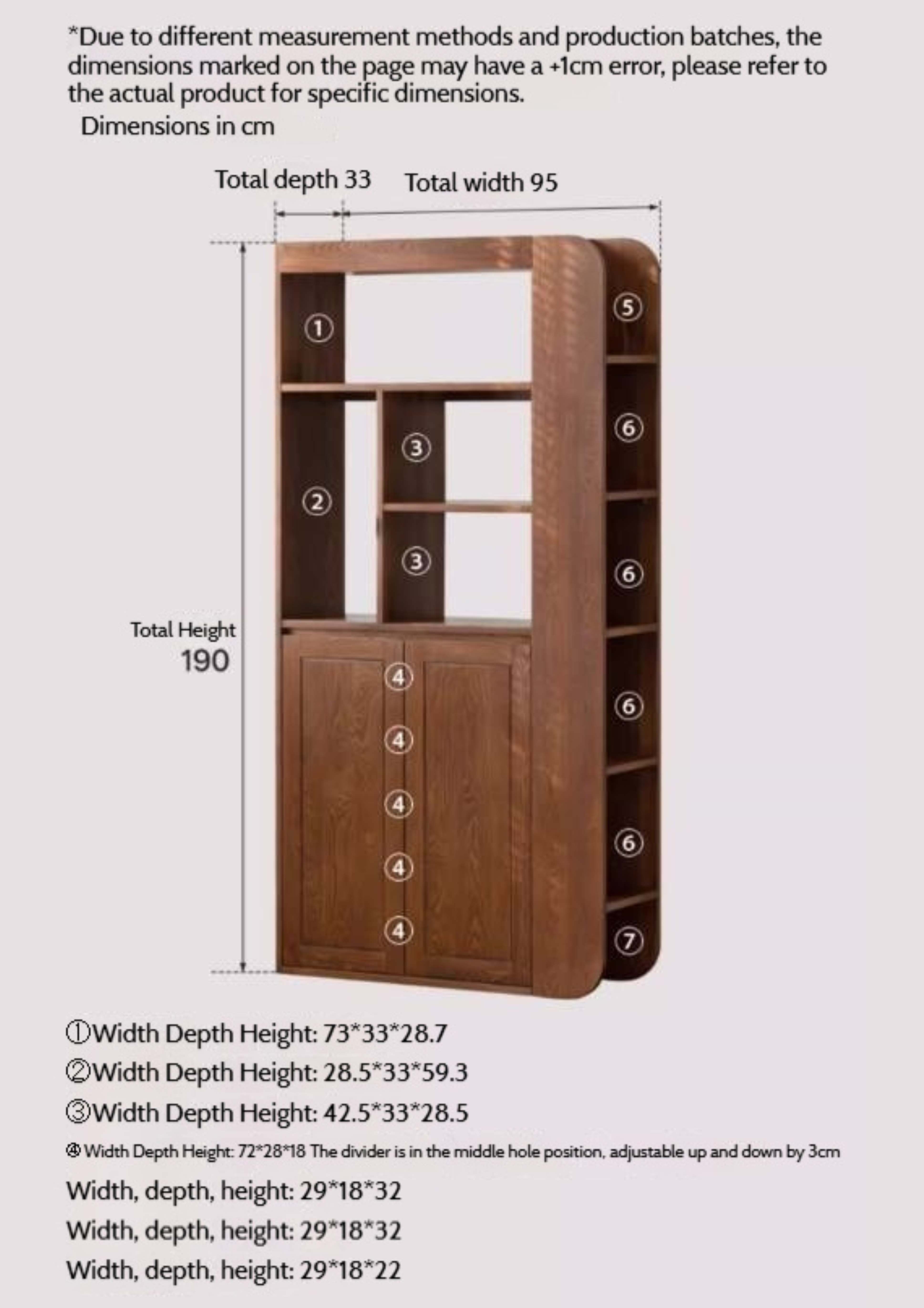 Ash Solid Wood Modern Divider Bookcase Cabinet with Storage