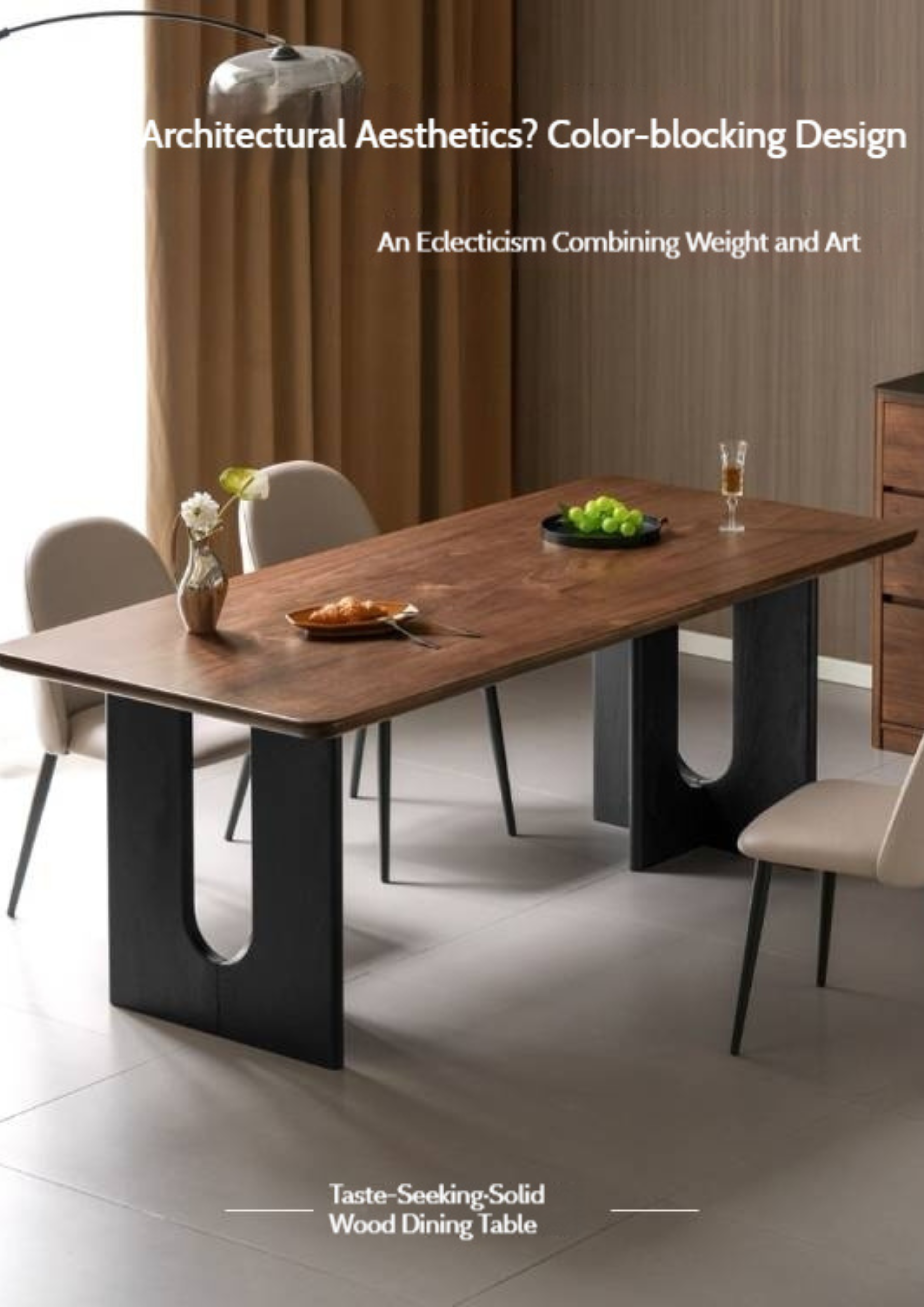 Black Walnut Solid Wood Light Luxury Dining Table