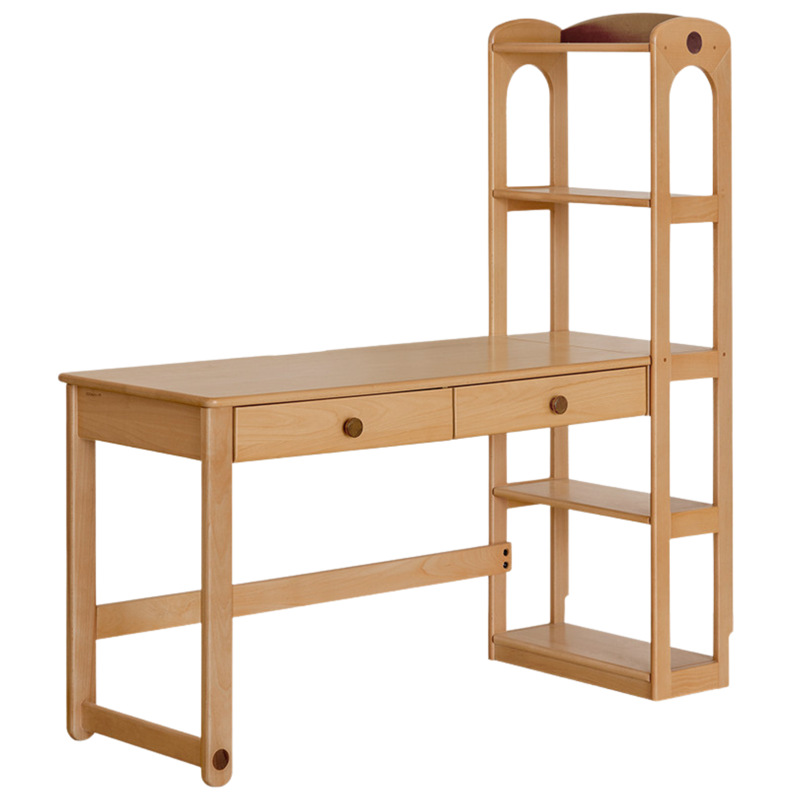 Beech Solid Wood Children's Desk and Bookshelf