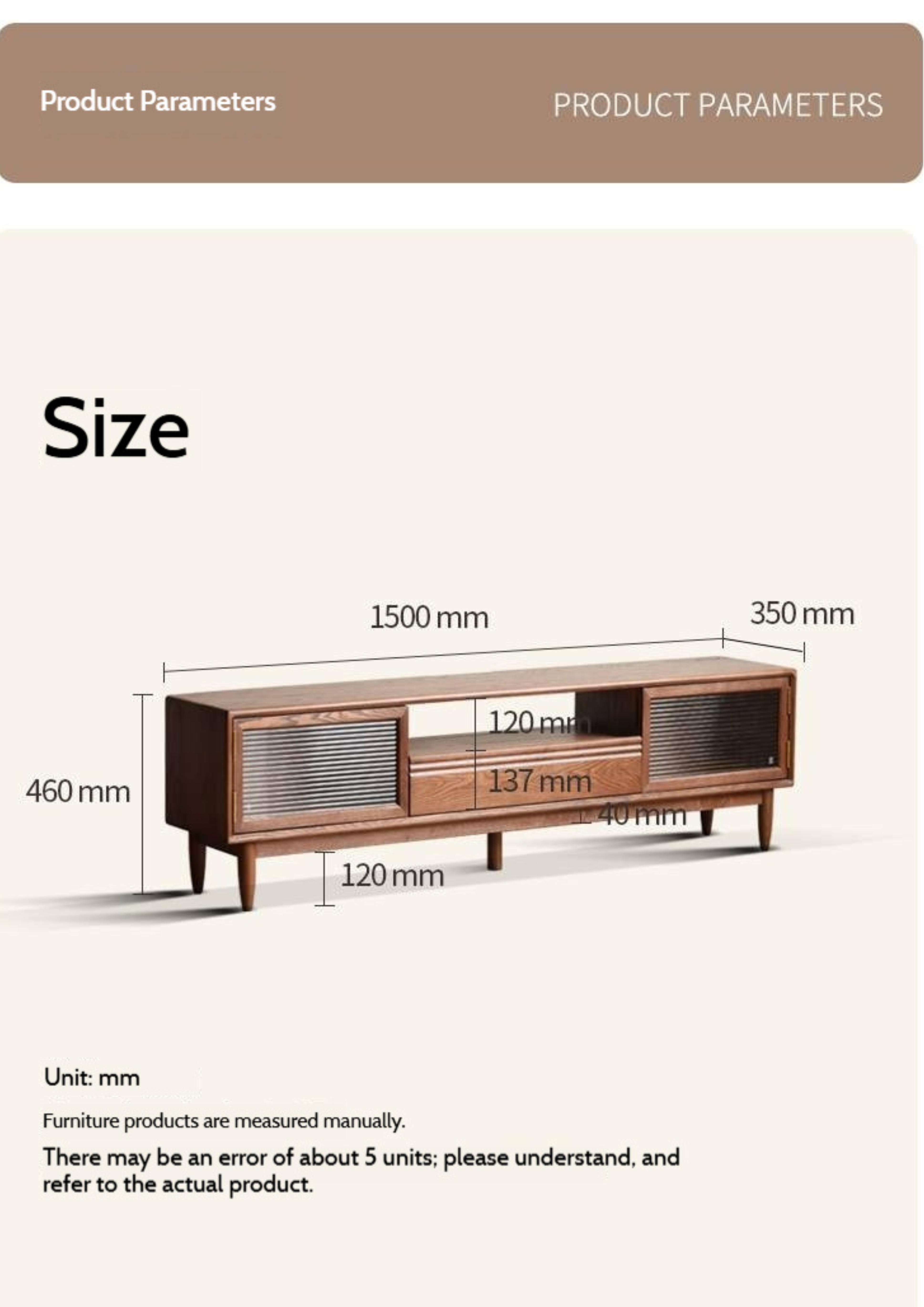 Ash Solid Wood Modern Minimalist TV Stand