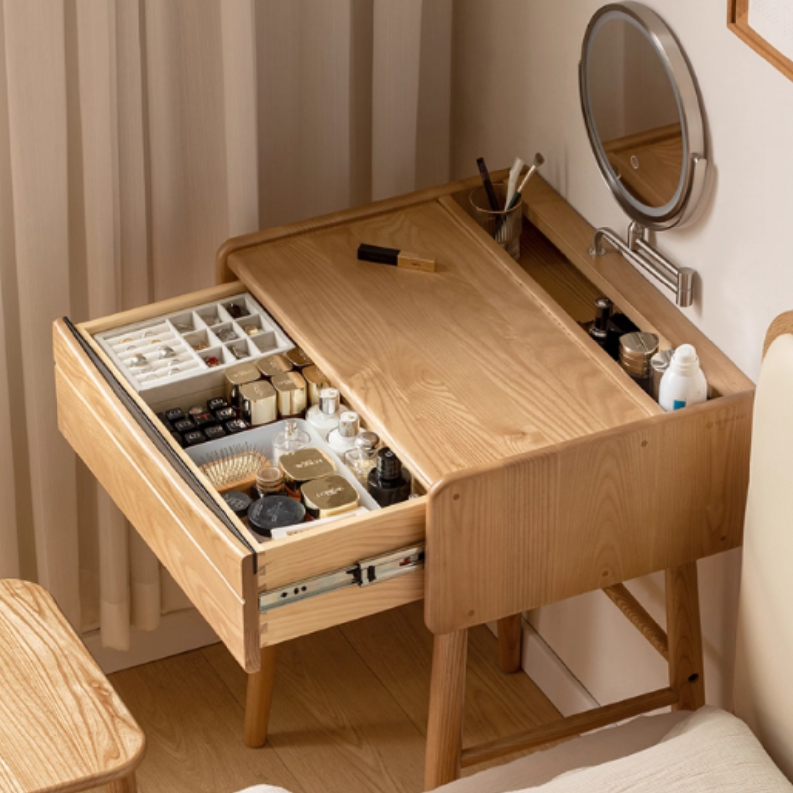 Ash Solid Wood Modern Vanity Table