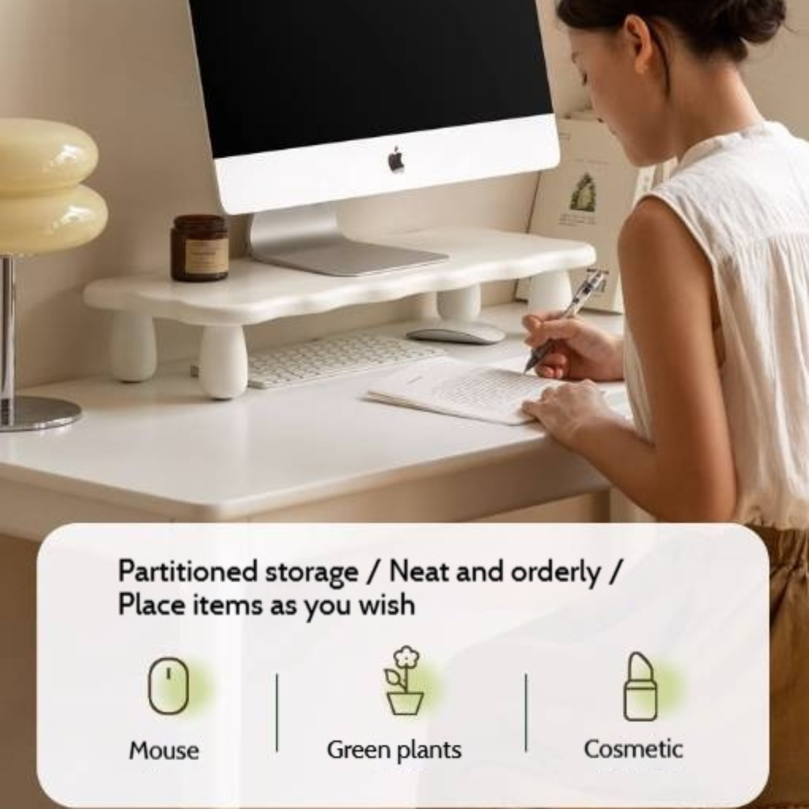 Tulipwood Solid Wood Computer Desktop, Storage Rack