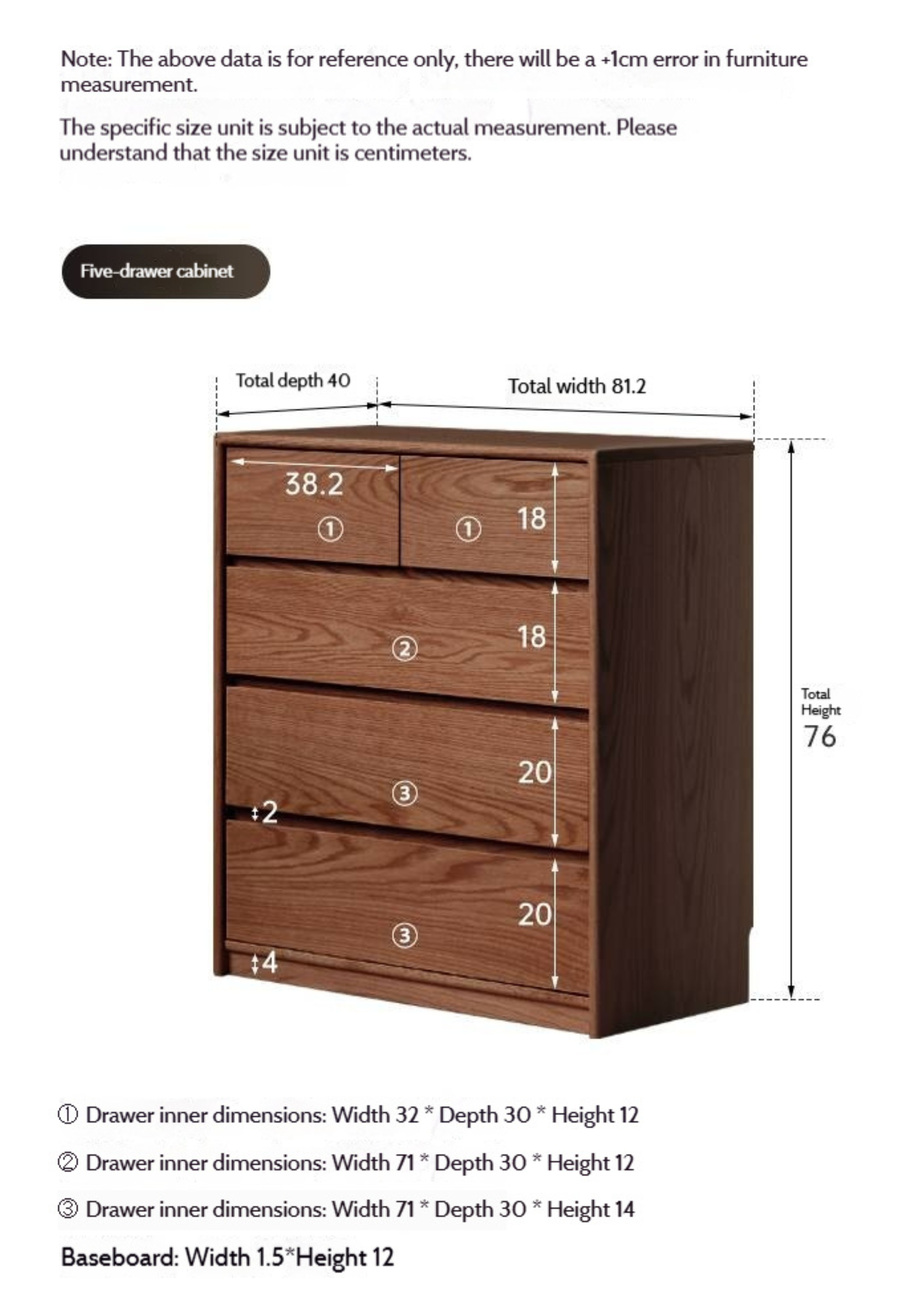 Oak Solid Wood Modern Drawer Cabinet
