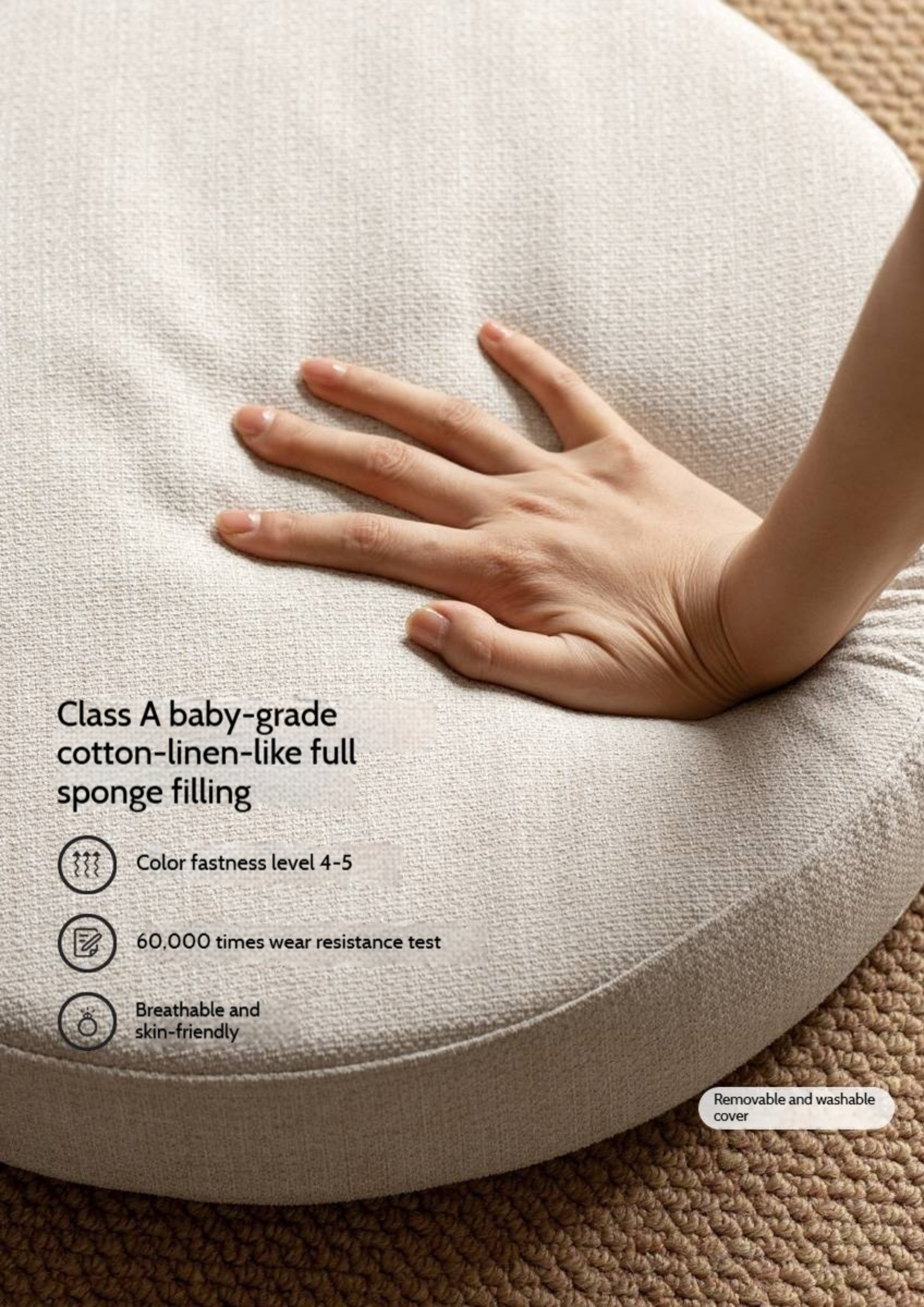 Ash Solid Wood Dual Use Round Coffee Table