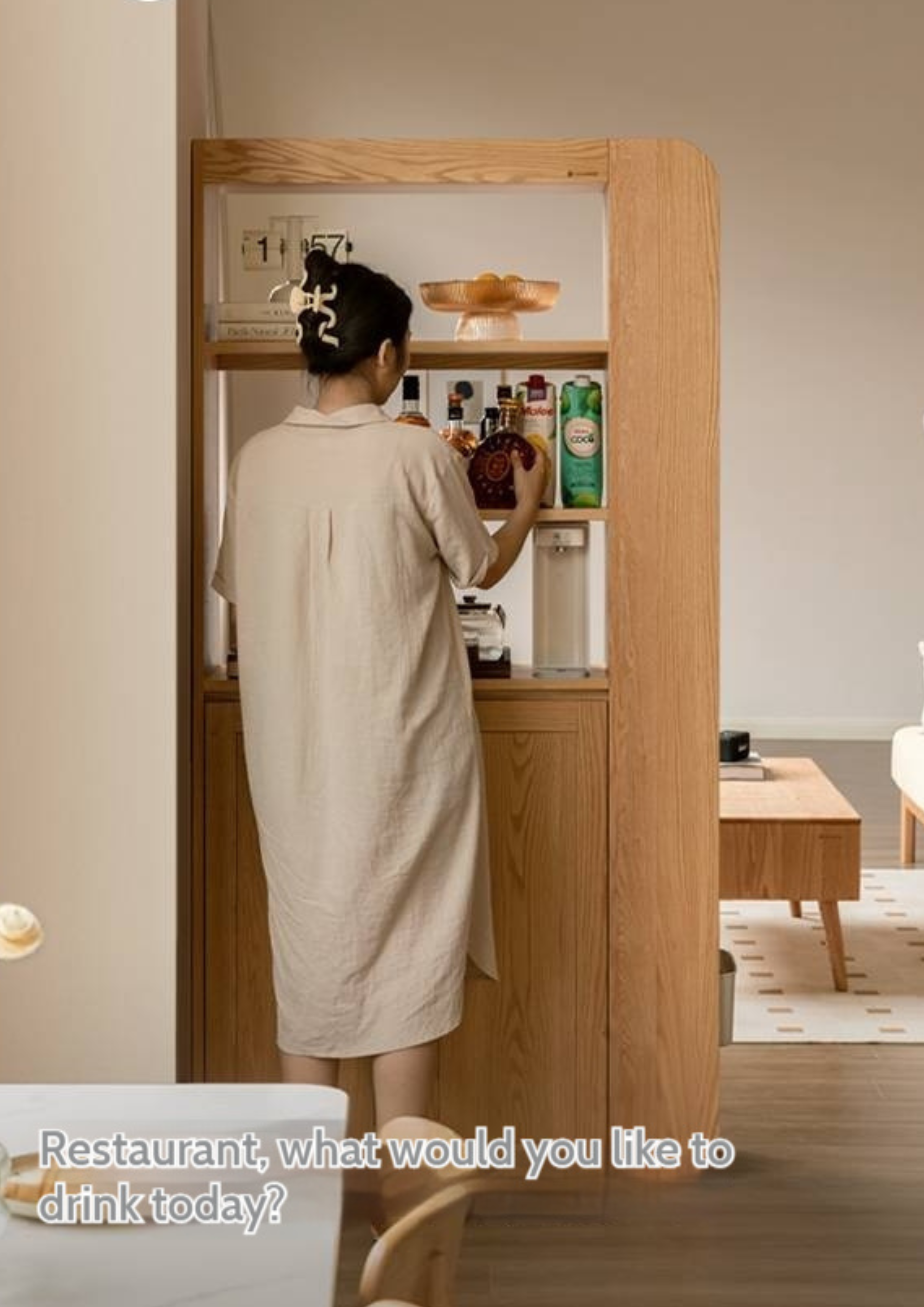 Oak, Ash Solid Wood Partition Cabinet