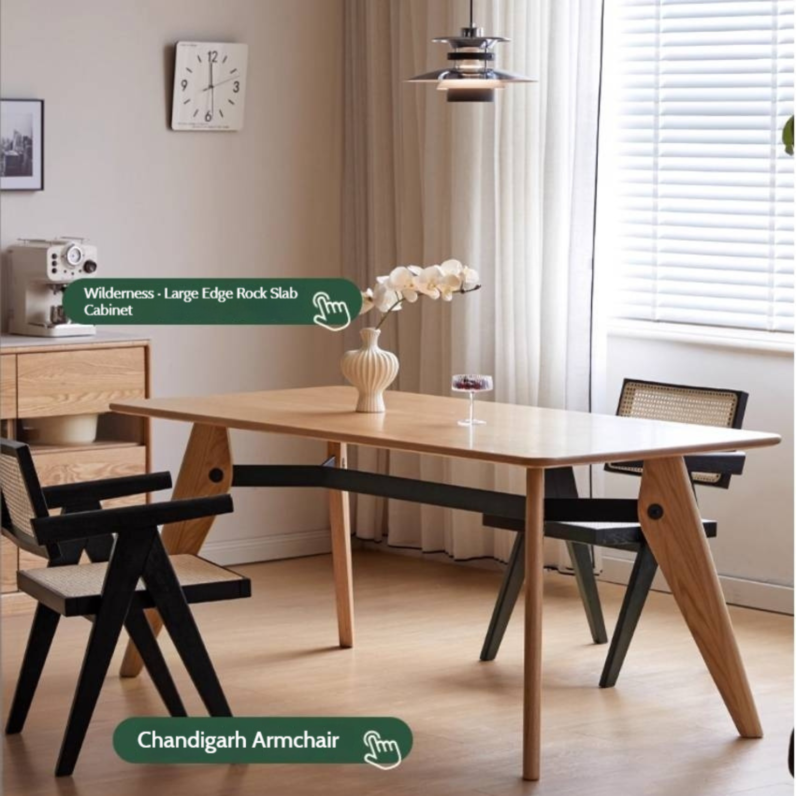 Oak Solid Wood Modern Dining Table