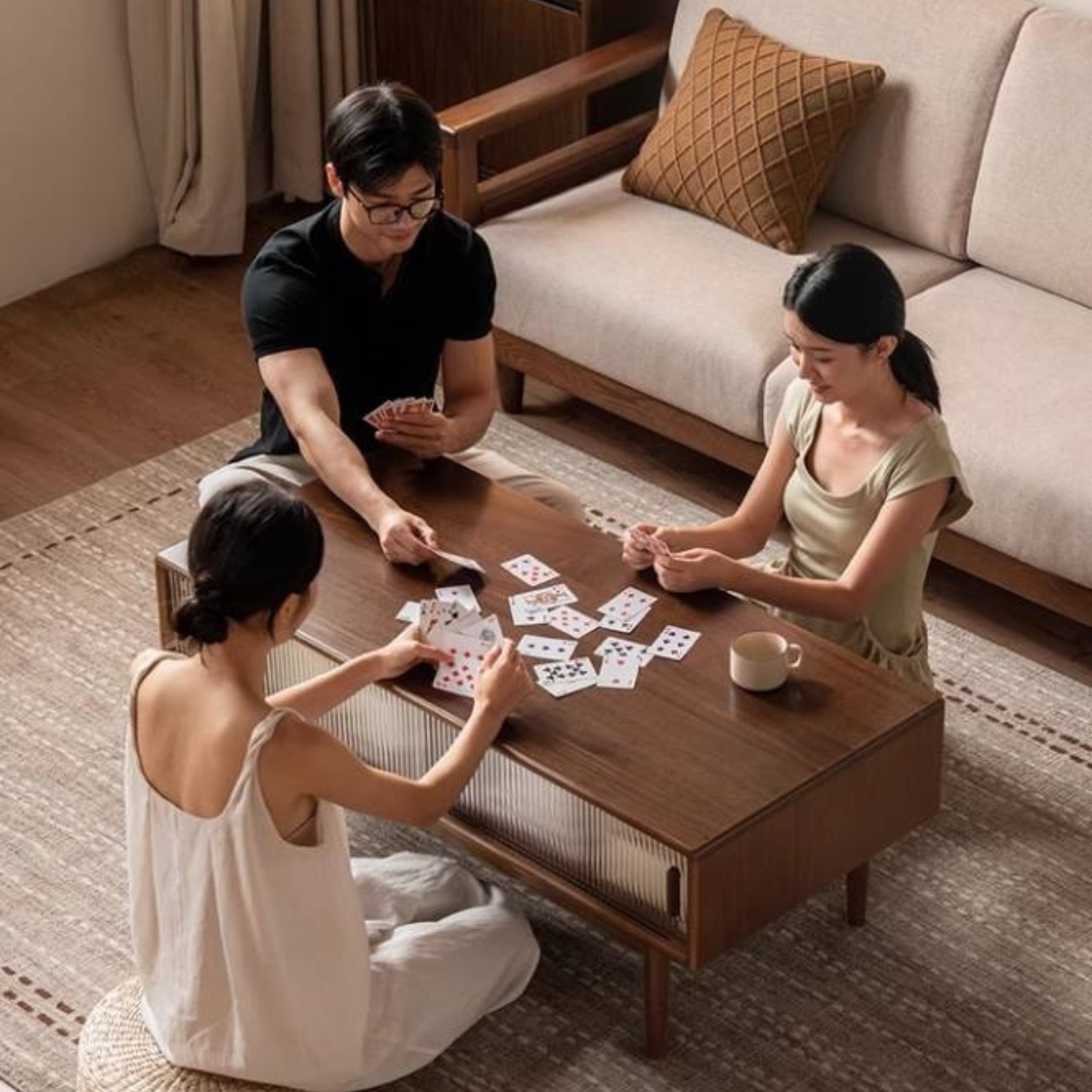 Red Zebrawood Rectangular Coffee Table