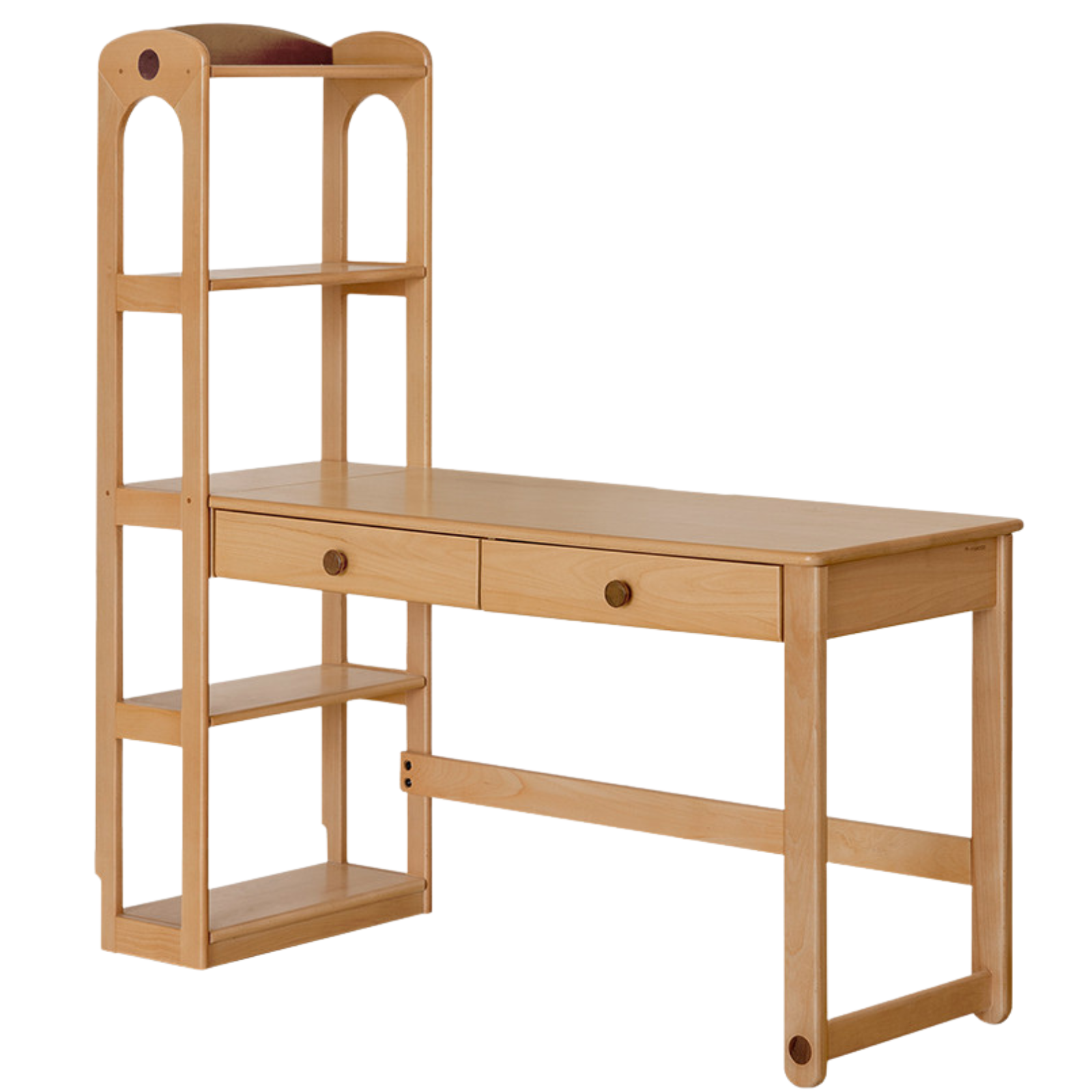 Beech Solid Wood Children's Desk and Bookshelf