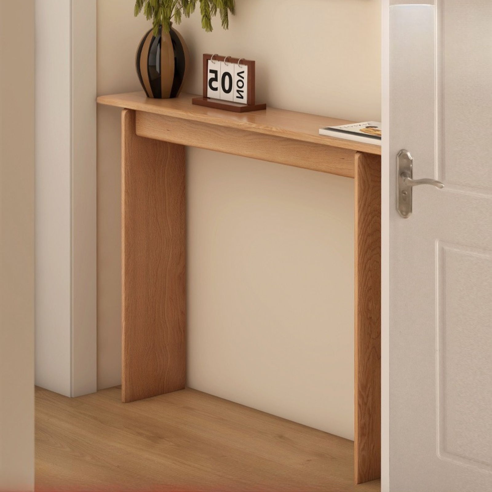 Oak, Solid Rubber Wood Entrance Corridor Console Table