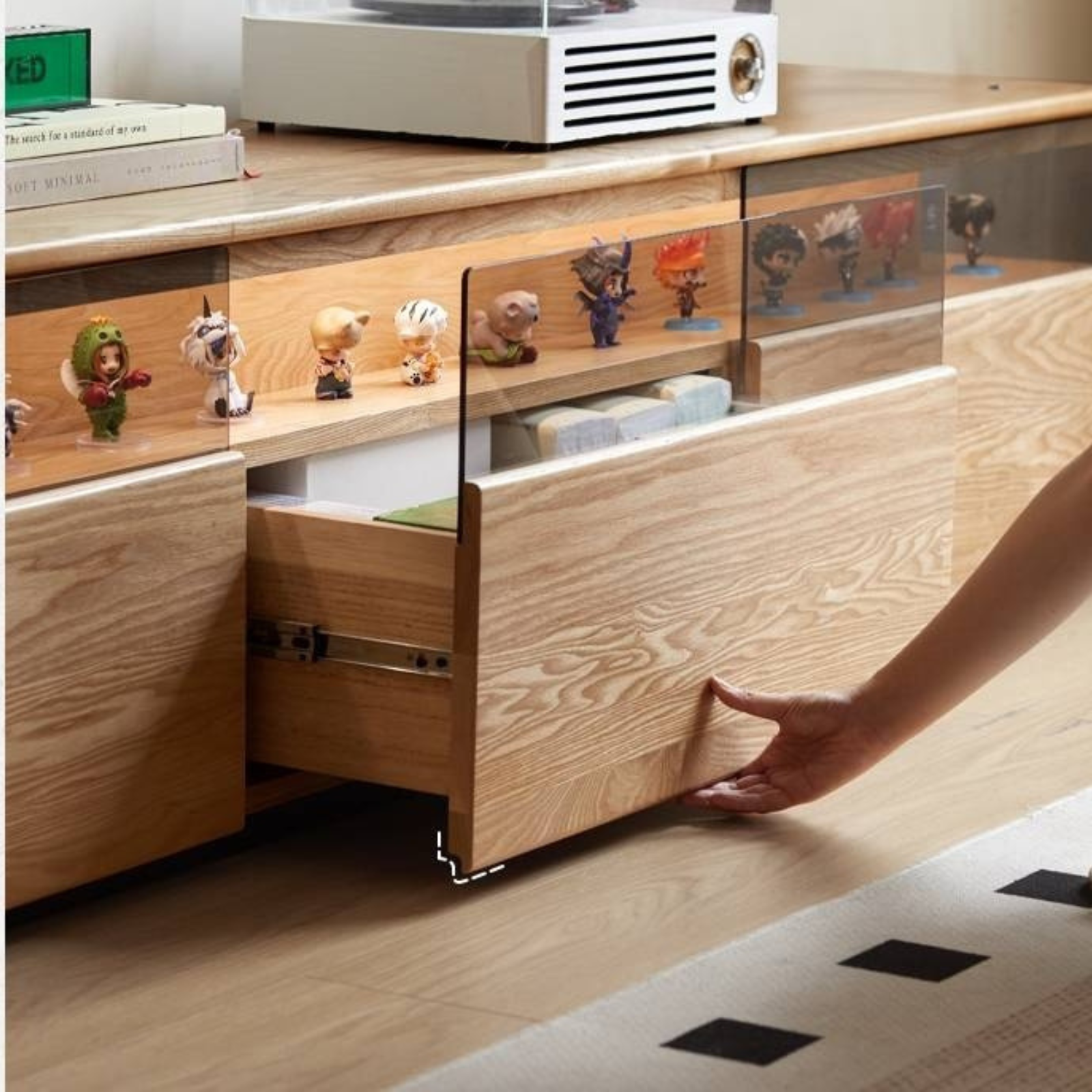 Ash Solid Wood Modern TV Cabinet