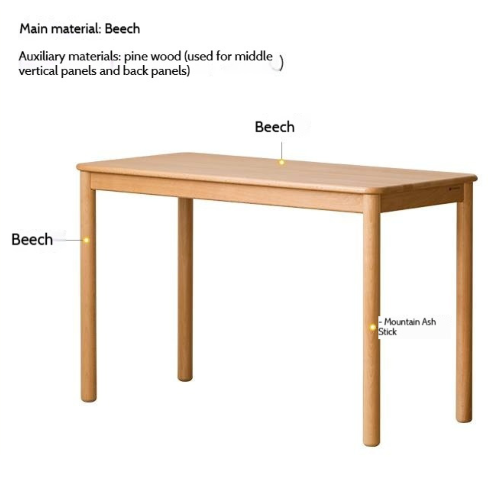Beech Solid Wood Children's Study Table
